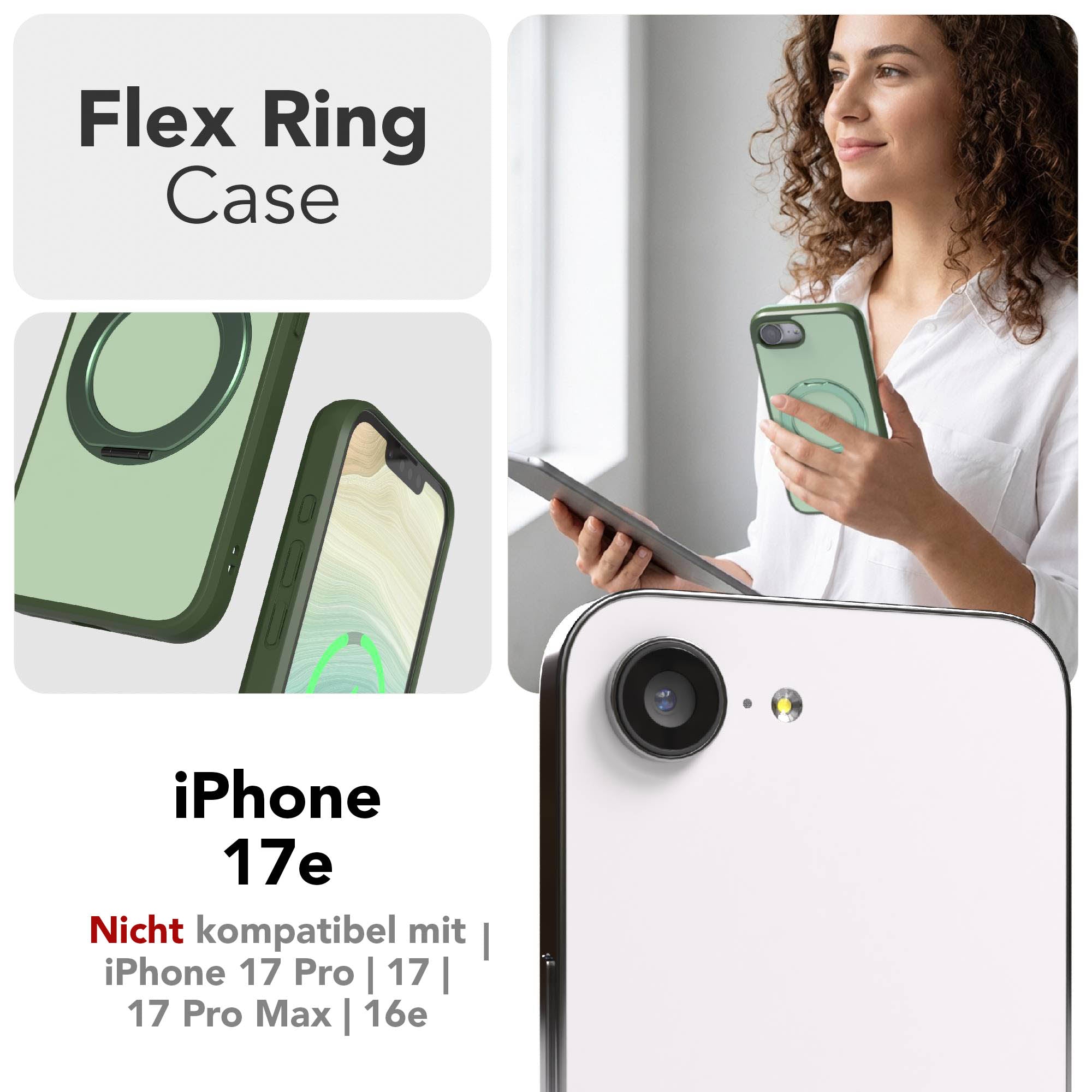 iPhone 17e Bumper Hülle mit drehbarem Ring und MagSafe Funktion