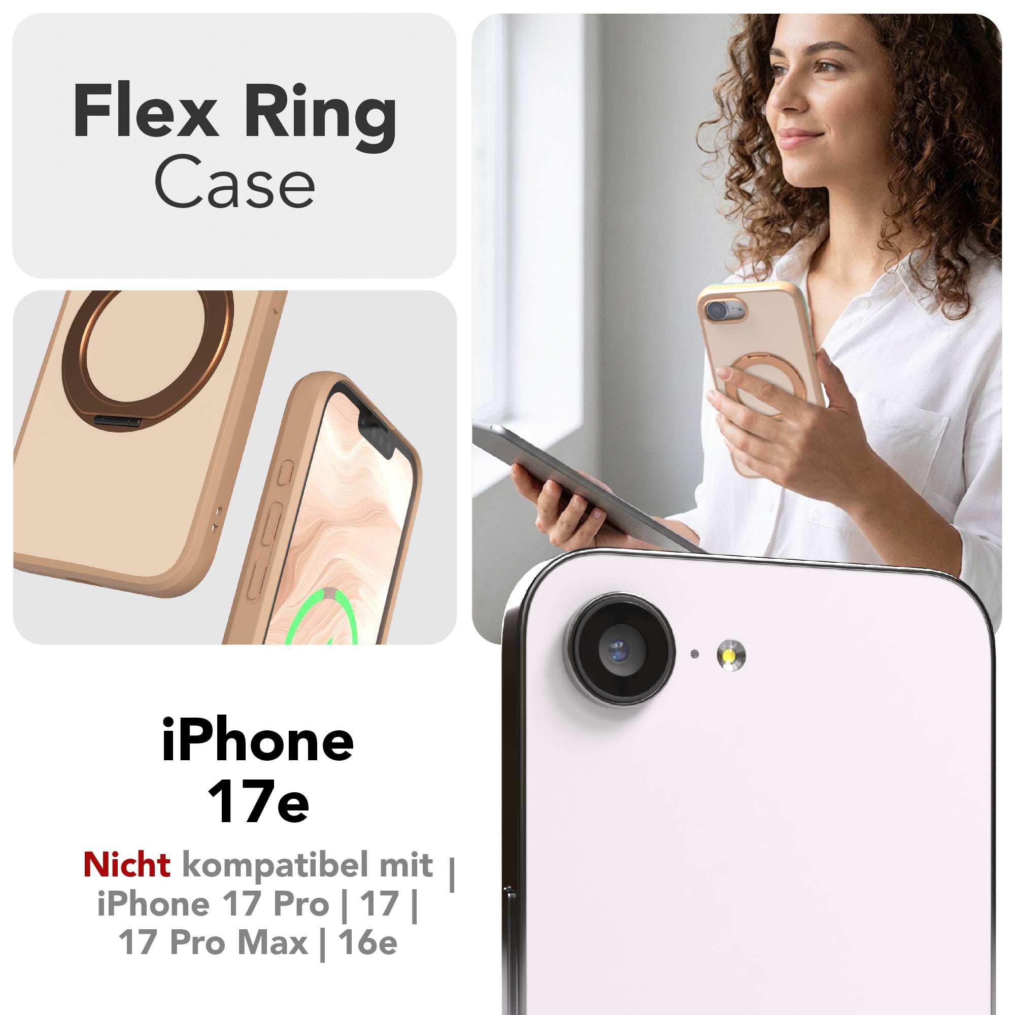 iPhone 17e Bumper Hülle mit drehbarem Ring und MagSafe Funktion