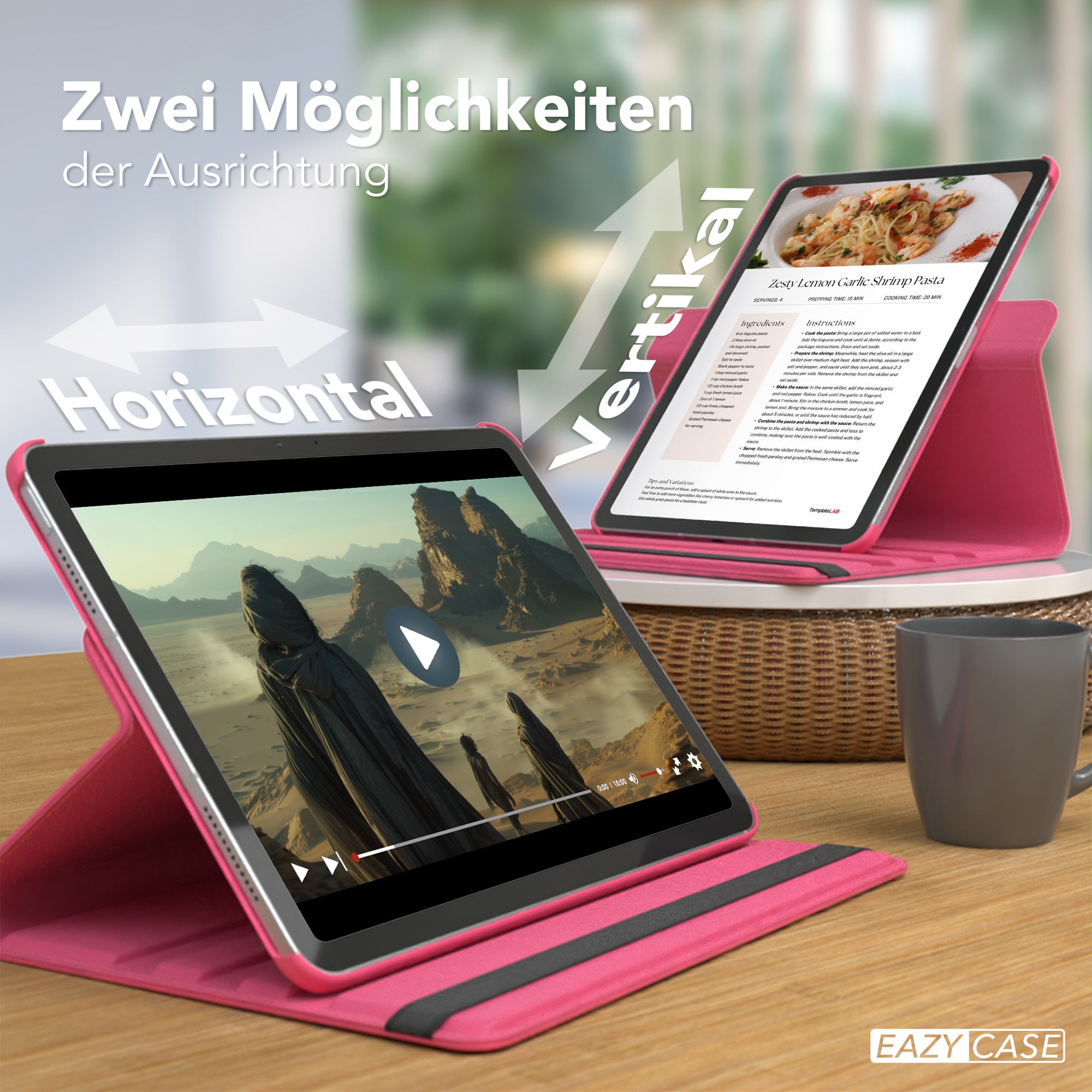 iPad Air 11 Zoll M4 2026 drehbare Tablethülle 360 Grad Rotation Ständer