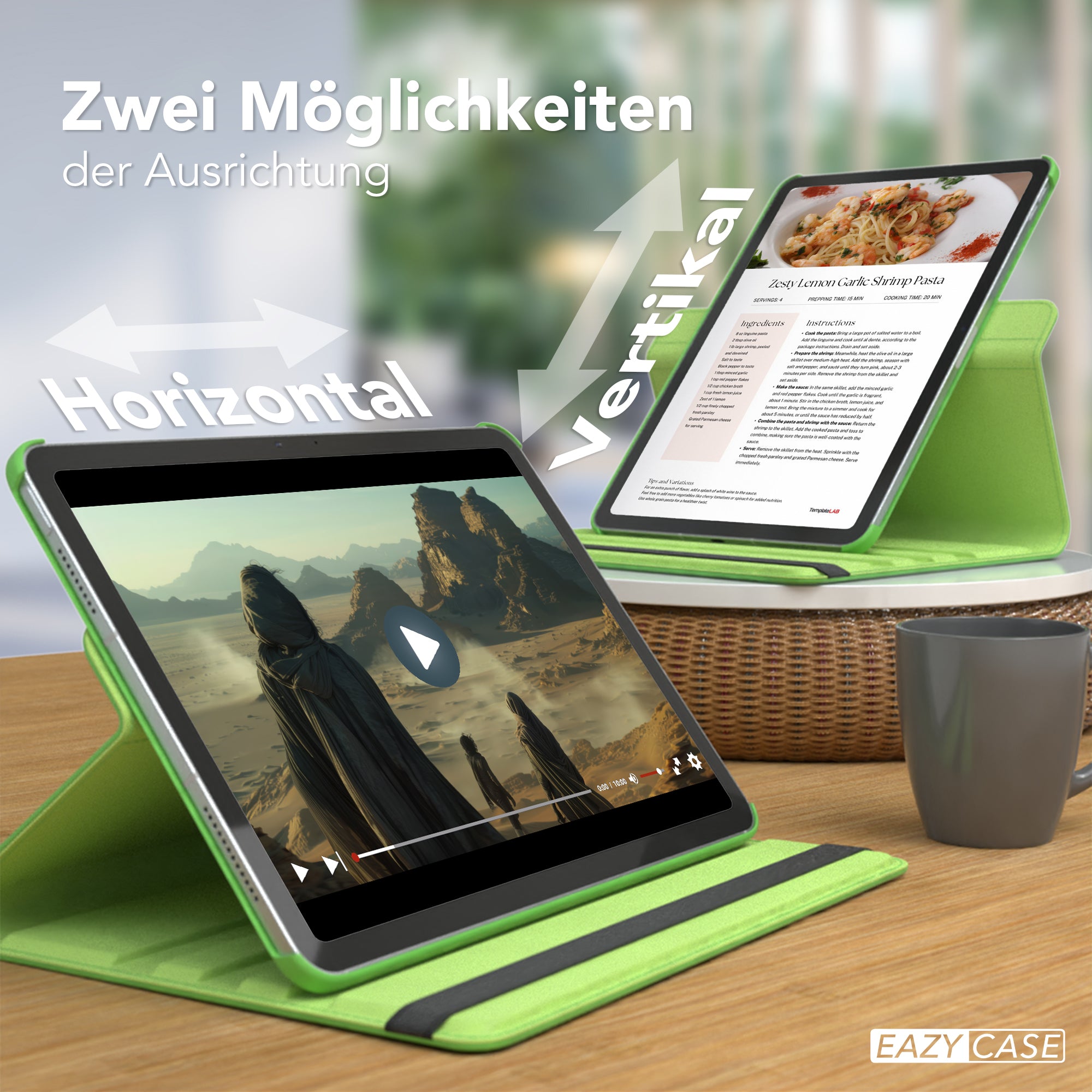 iPad Air 11 Zoll M4 2026 drehbare Tablethülle 360 Grad Rotation Ständer