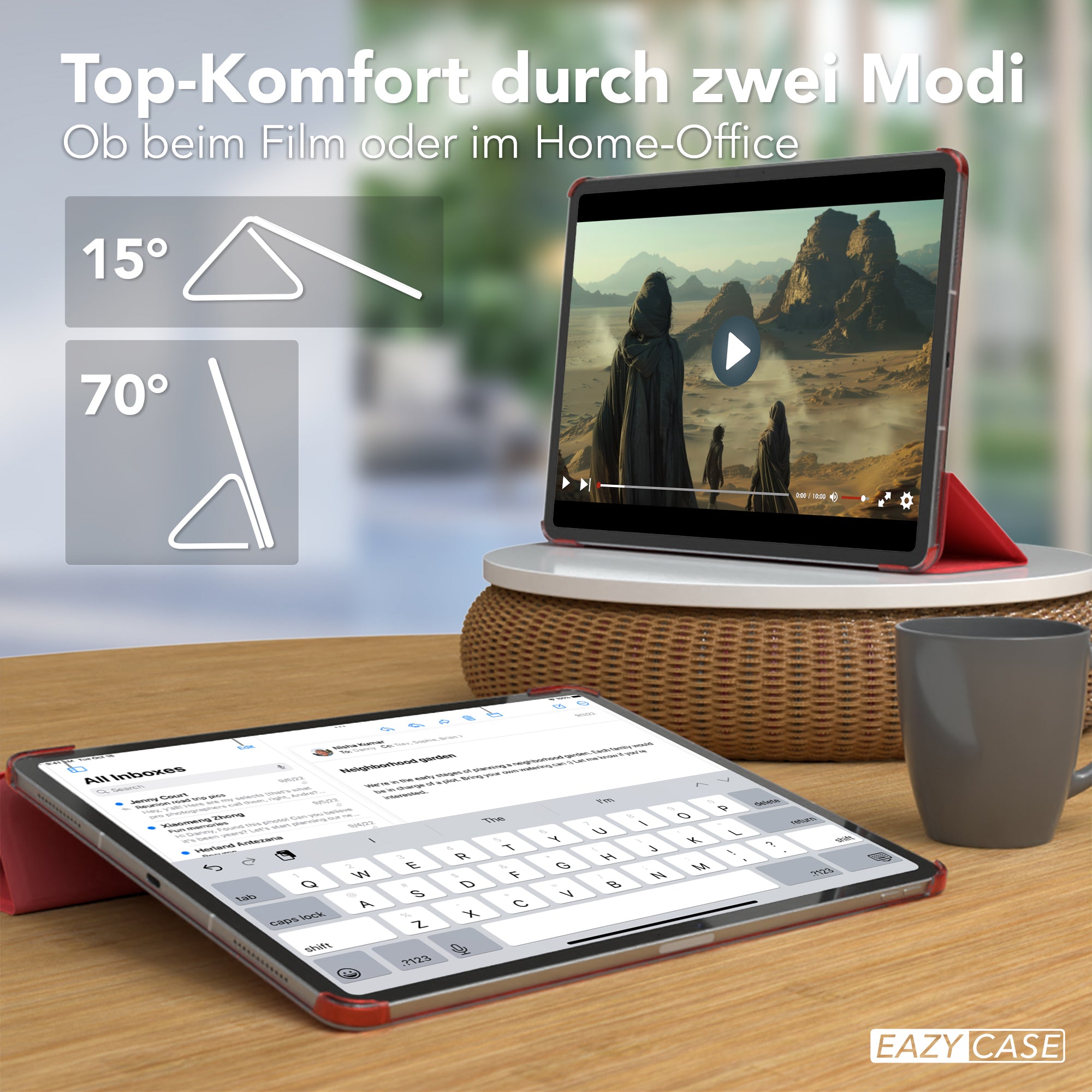 Apple iPad Air 13 Zoll M4 2026 Smartcase Tablethülle aufgestellt