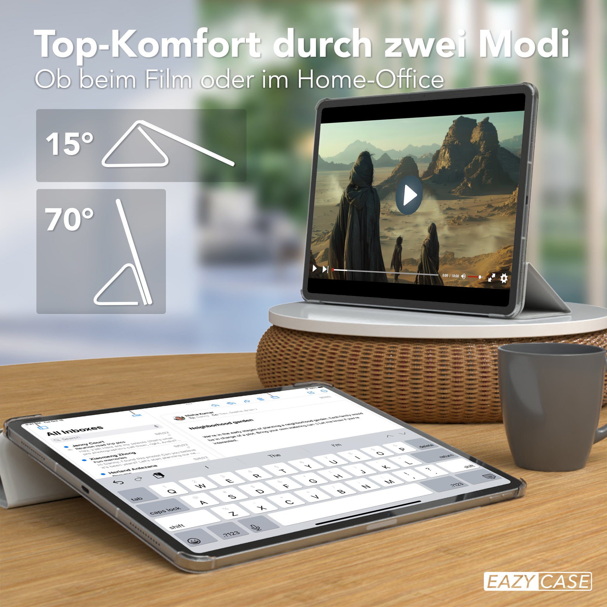 Apple iPad Air 13 Zoll M4 2026 Smartcase Tablethülle aufgestellt