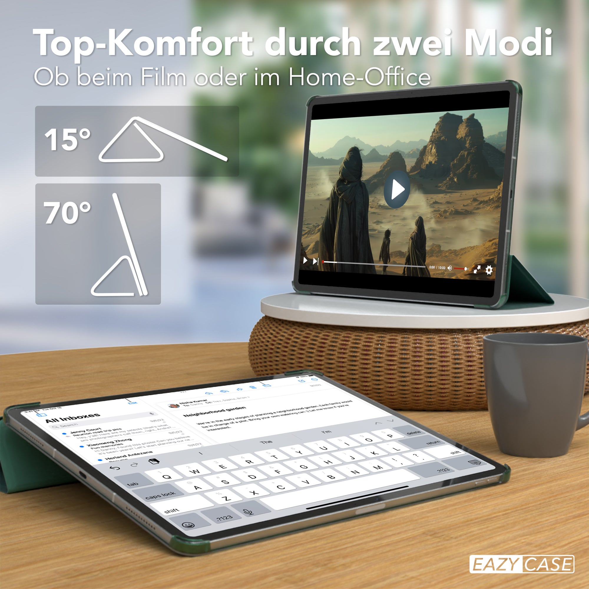 Apple iPad Air 13 Zoll M4 2026 Smartcase Tablethülle aufgestellt
