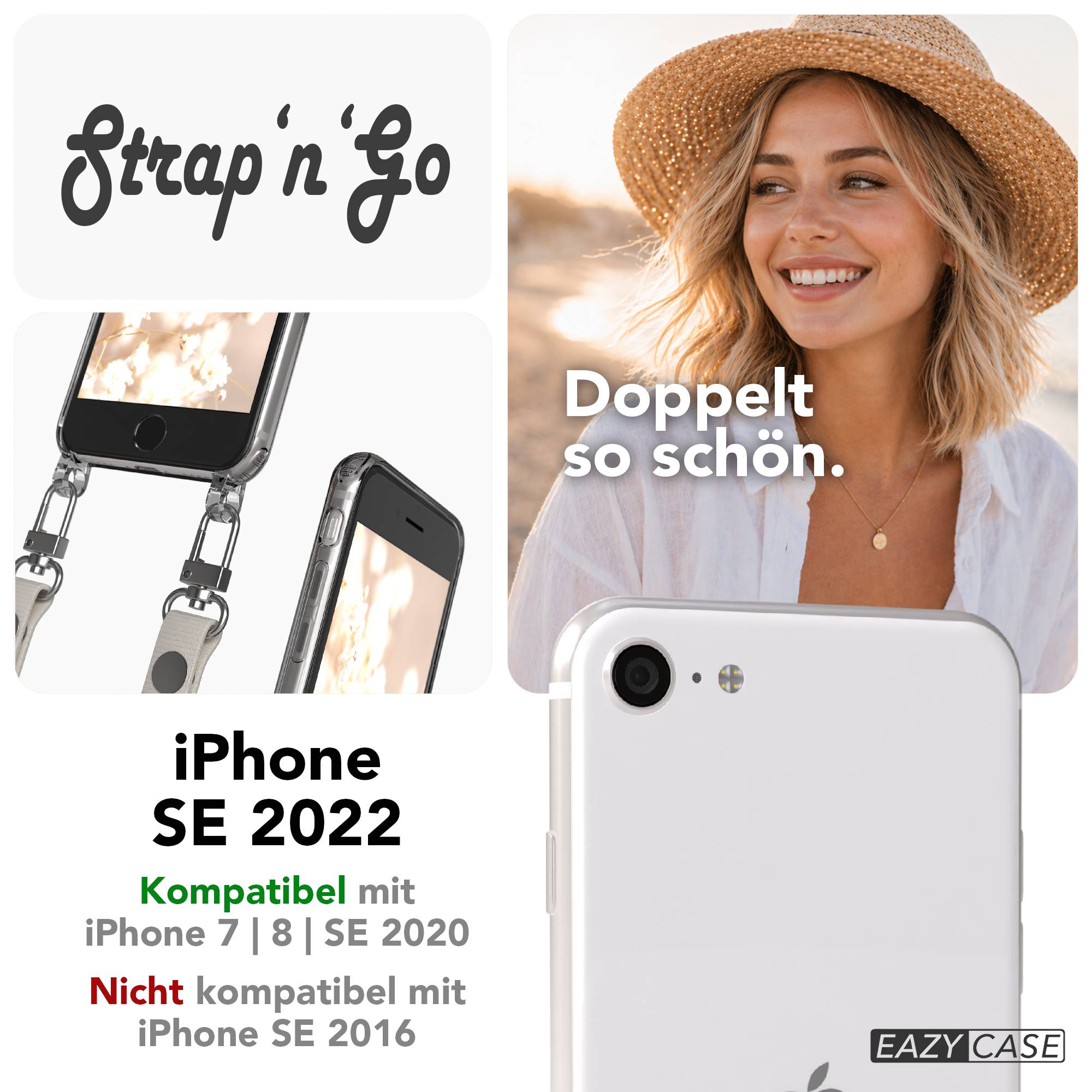 iPhone SE Schutzhülle mit magnetisch verstellbarem Crossbody-Umhängeband
