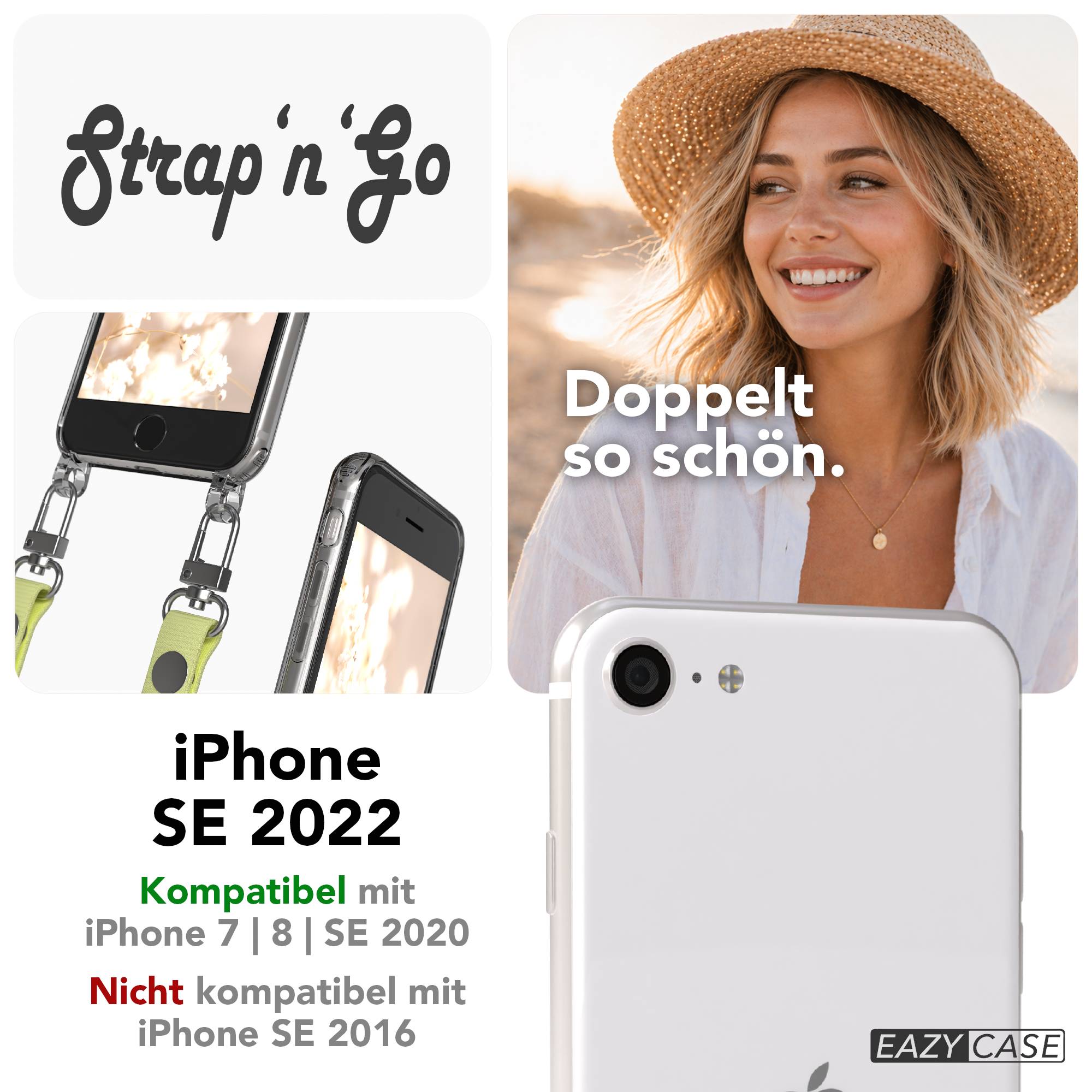 iPhone SE Schutzhülle mit magnetisch verstellbarem Crossbody-Umhängeband