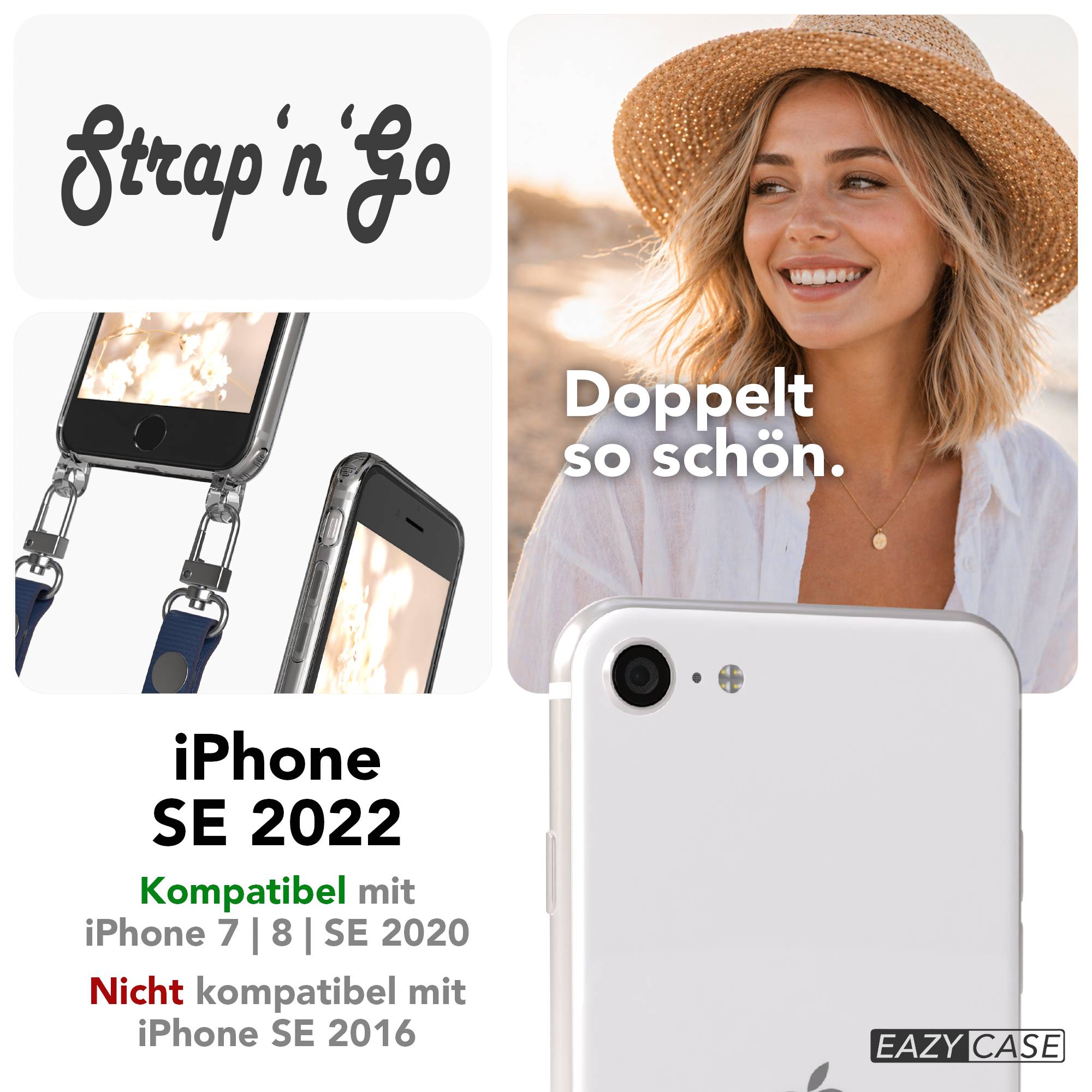 iPhone SE Schutzhülle mit magnetisch verstellbarem Crossbody-Umhängeband