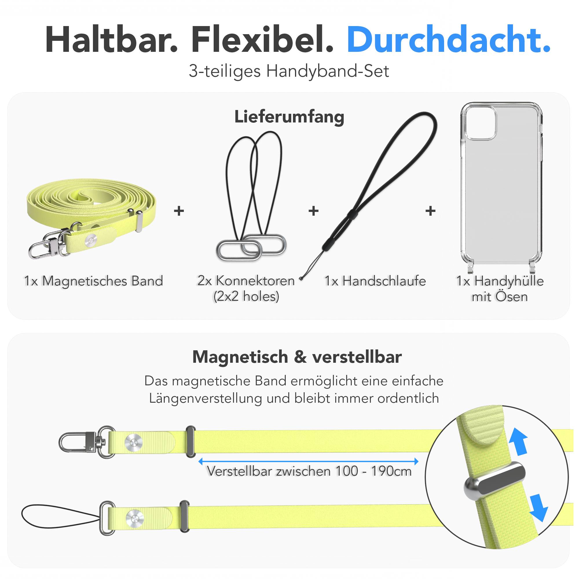 Apple iPhone 11 Pro Max Schutzhülle mit magnetischer Crossbody Handykette zum Umhängen