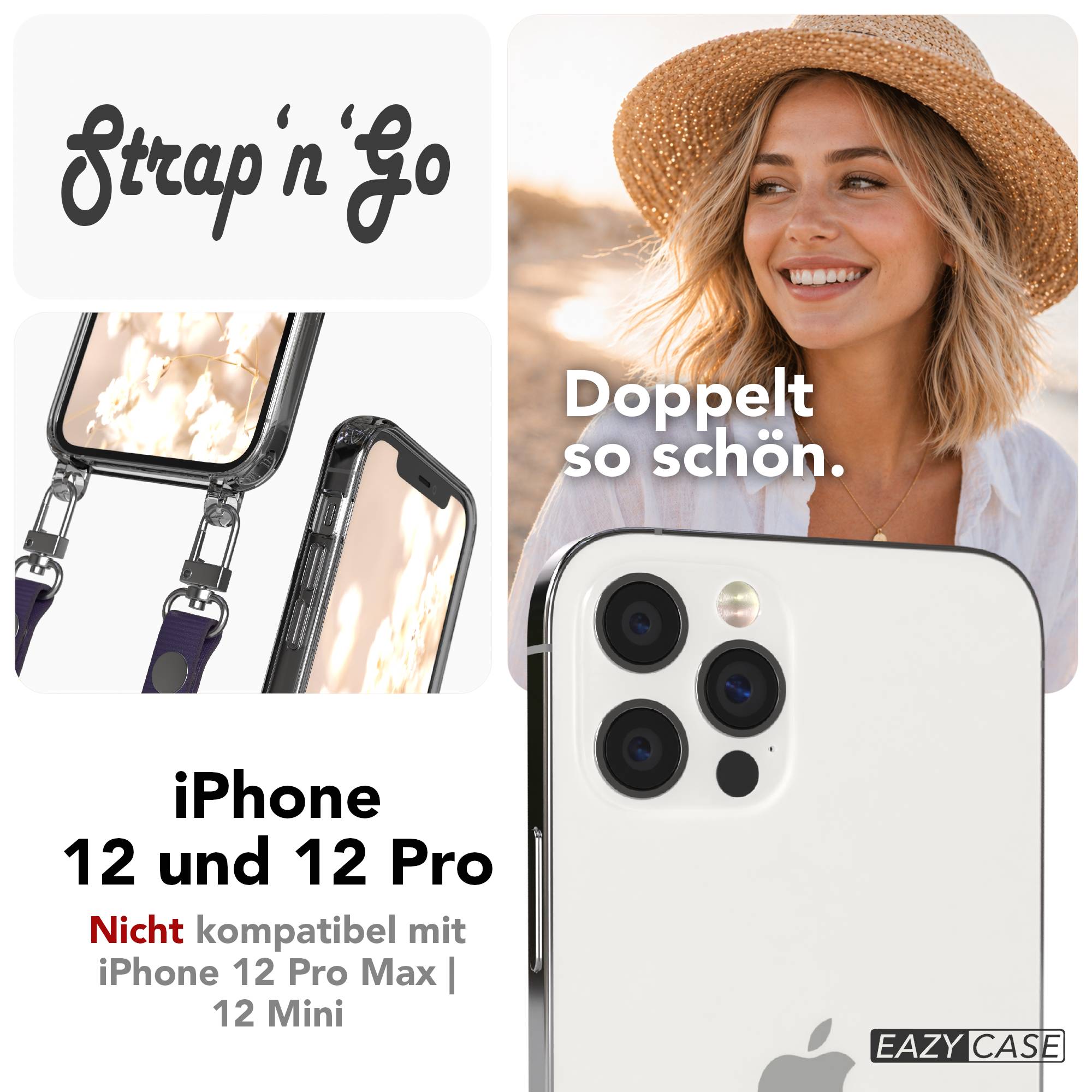 iPhone 12 Pro Schutzhülle mit magnetisch verstellbarem Crossbody-Umhängeband