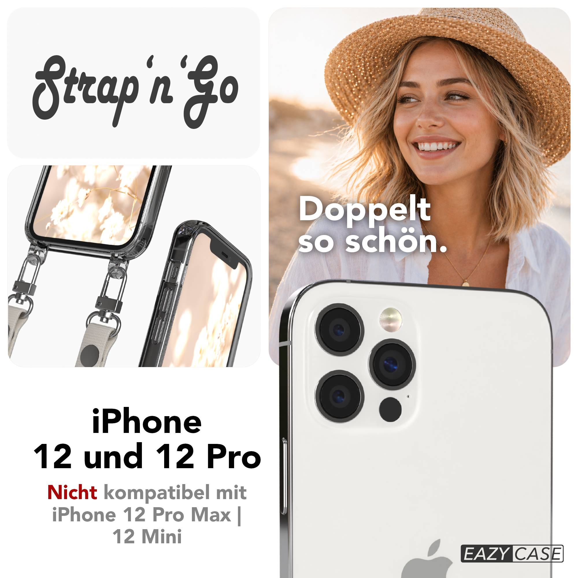 iPhone 12 Pro Schutzhülle mit magnetisch verstellbarem Crossbody-Umhängeband
