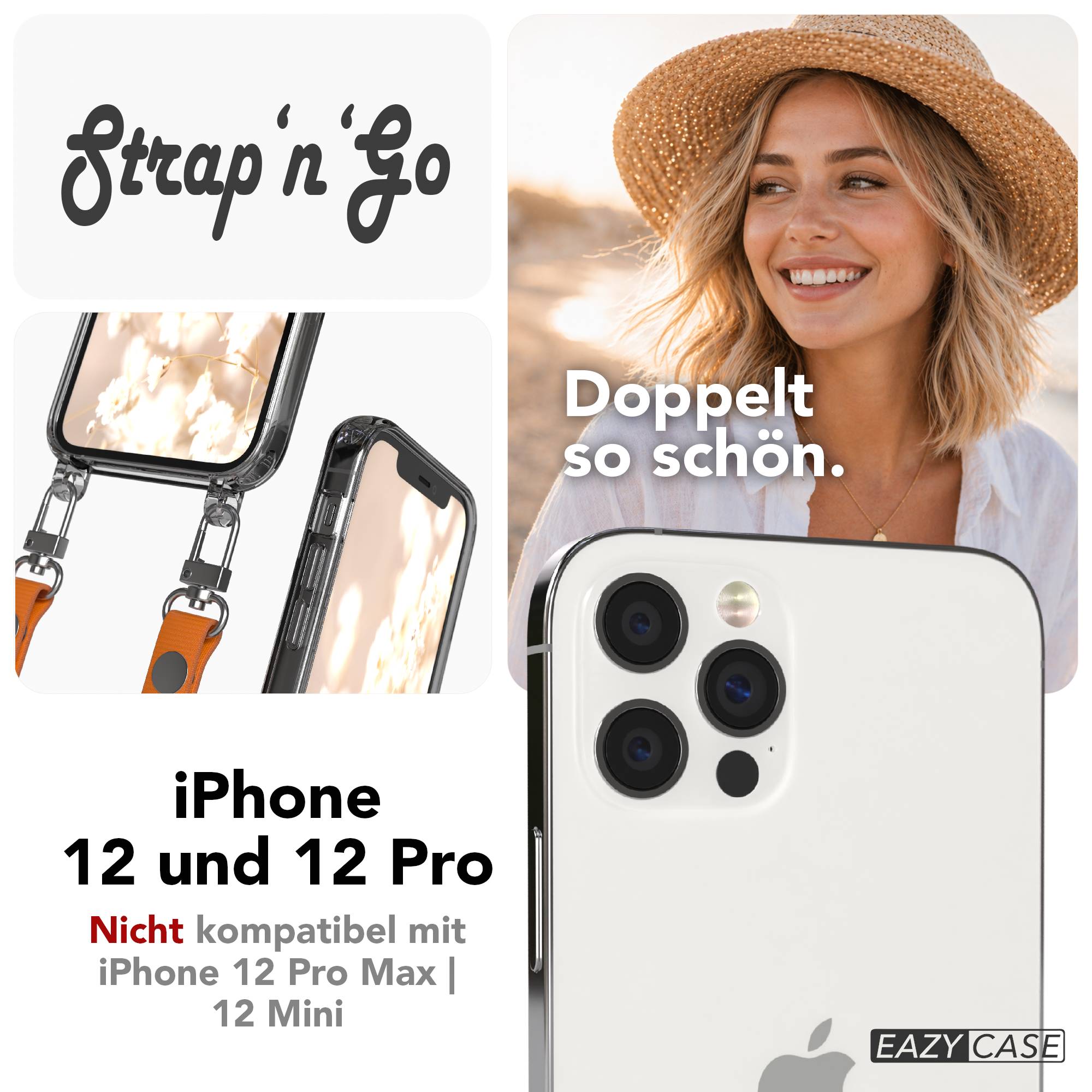 iPhone 12 Pro Schutzhülle mit magnetisch verstellbarem Crossbody-Umhängeband