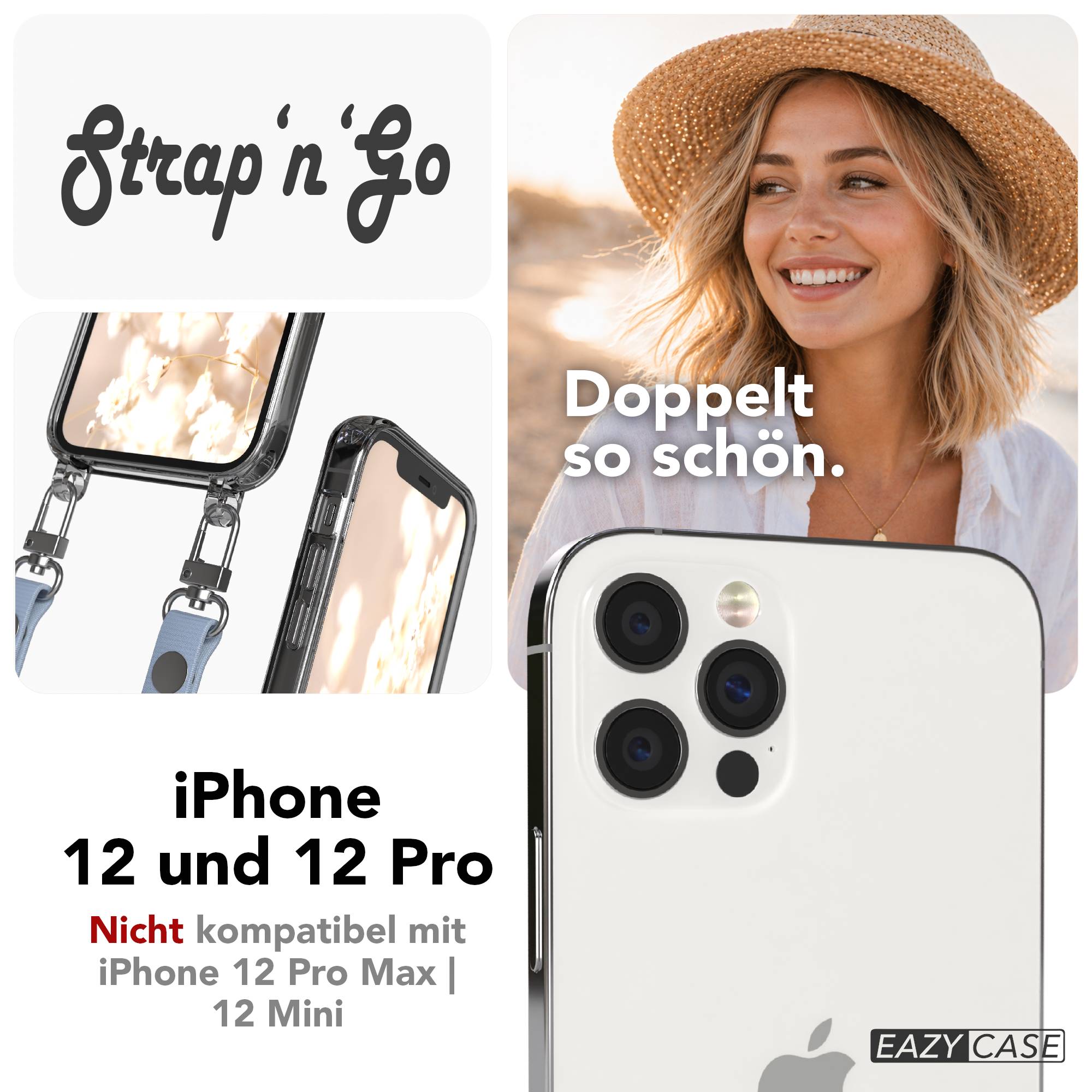 iPhone 12 Pro Schutzhülle mit magnetisch verstellbarem Crossbody-Umhängeband
