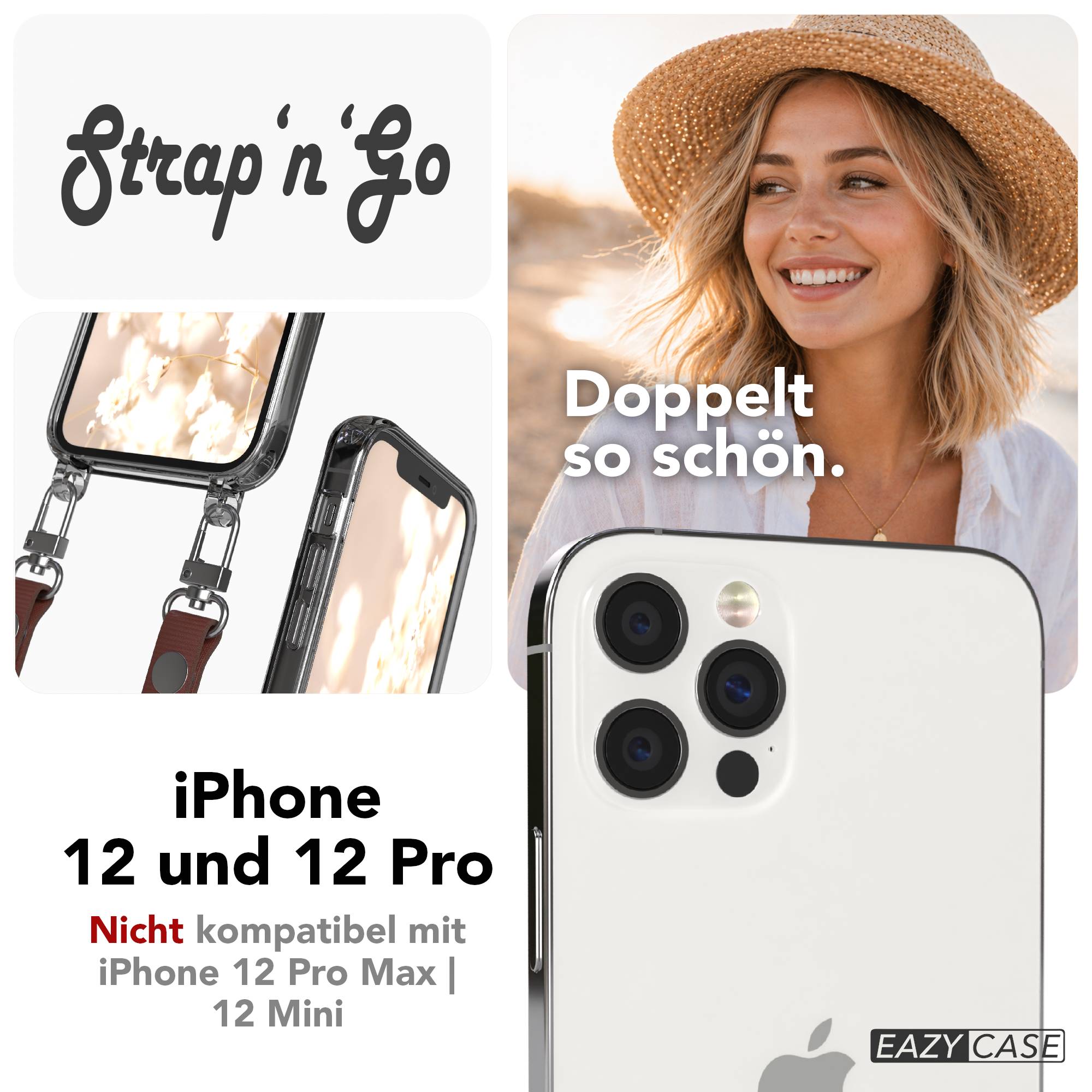 iPhone 12 Pro Schutzhülle mit magnetisch verstellbarem Crossbody-Umhängeband