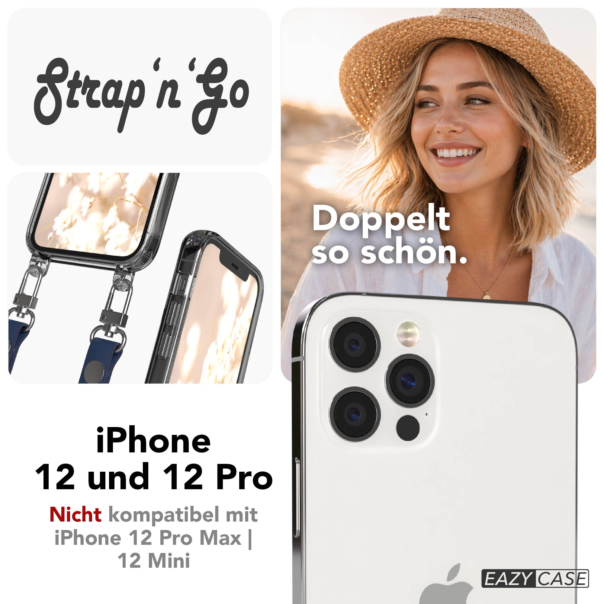iPhone 12 Pro Schutzhülle mit magnetisch verstellbarem Crossbody-Umhängeband