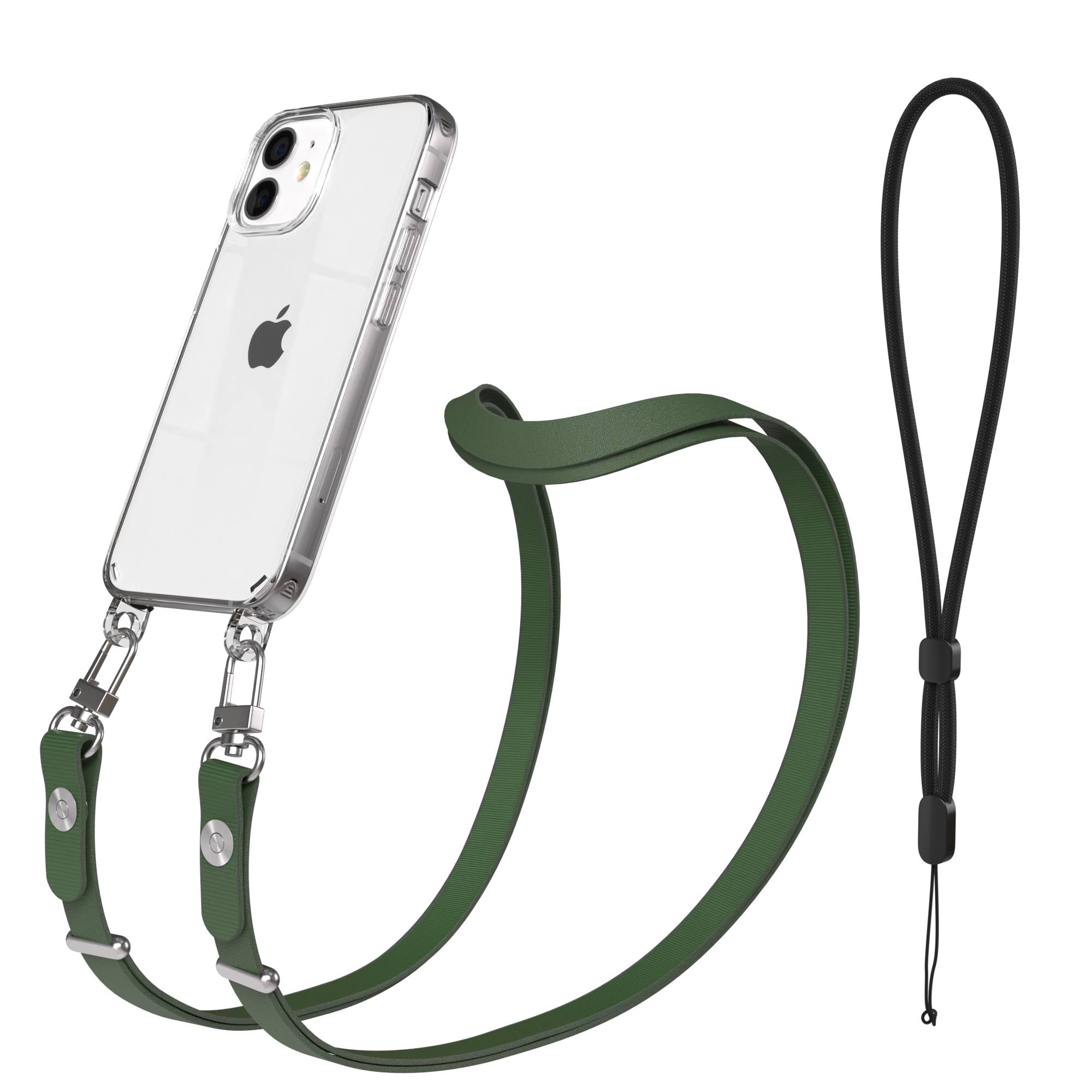 iPhone 12 Mini Schutzhülle mit magnetisch verstellbarer Crossbody Handykette zum Umhängen