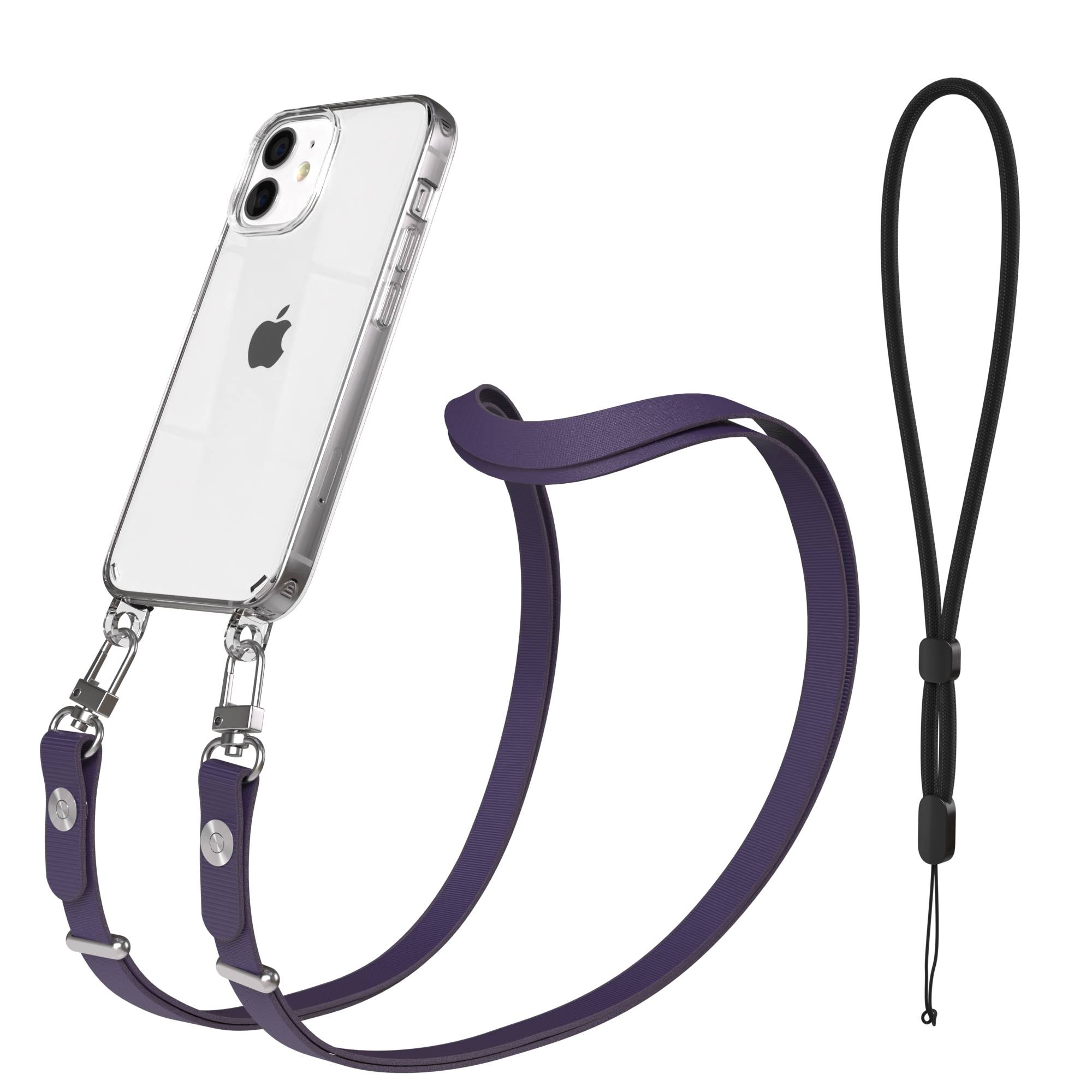 iPhone 12 Mini Schutzhülle mit magnetisch verstellbarer Crossbody Handykette zum Umhängen