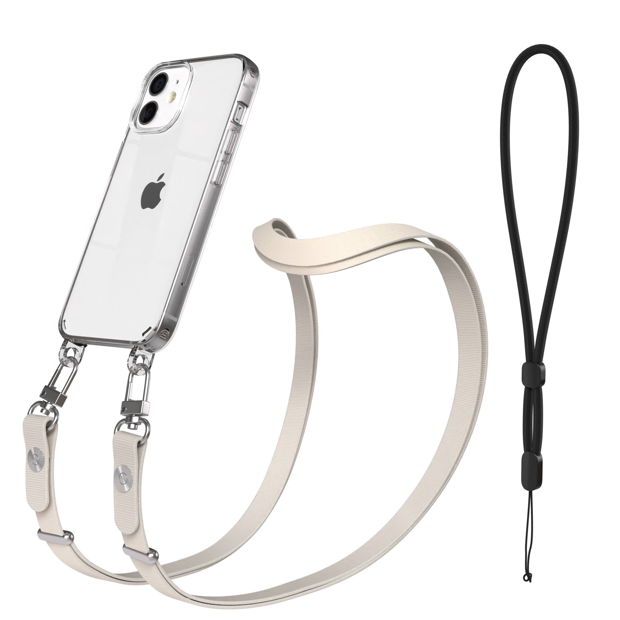 iPhone 12 Mini Schutzhülle mit magnetisch verstellbarer Crossbody Handykette zum Umhängen