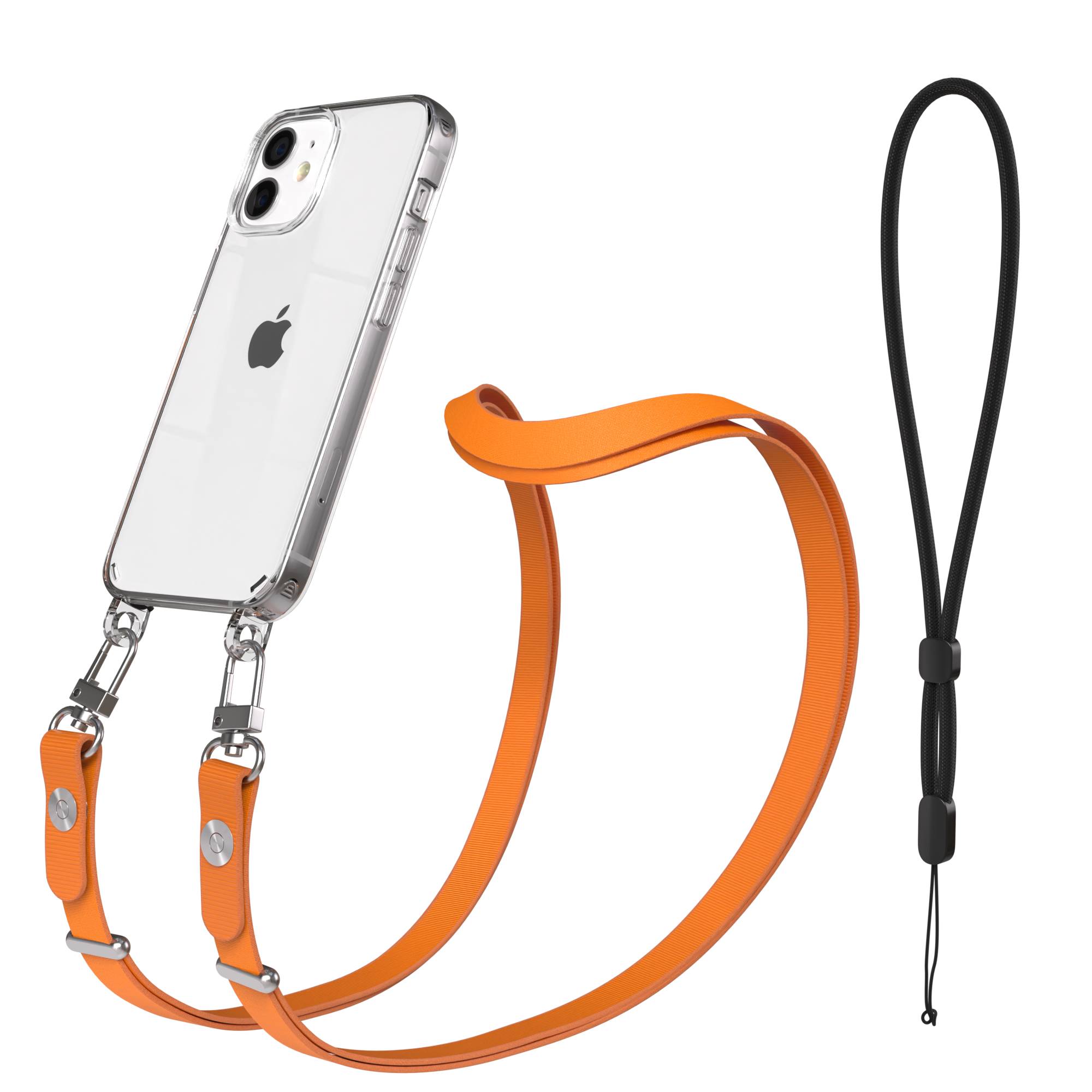 iPhone 12 Mini Schutzhülle mit magnetisch verstellbarer Crossbody Handykette zum Umhängen