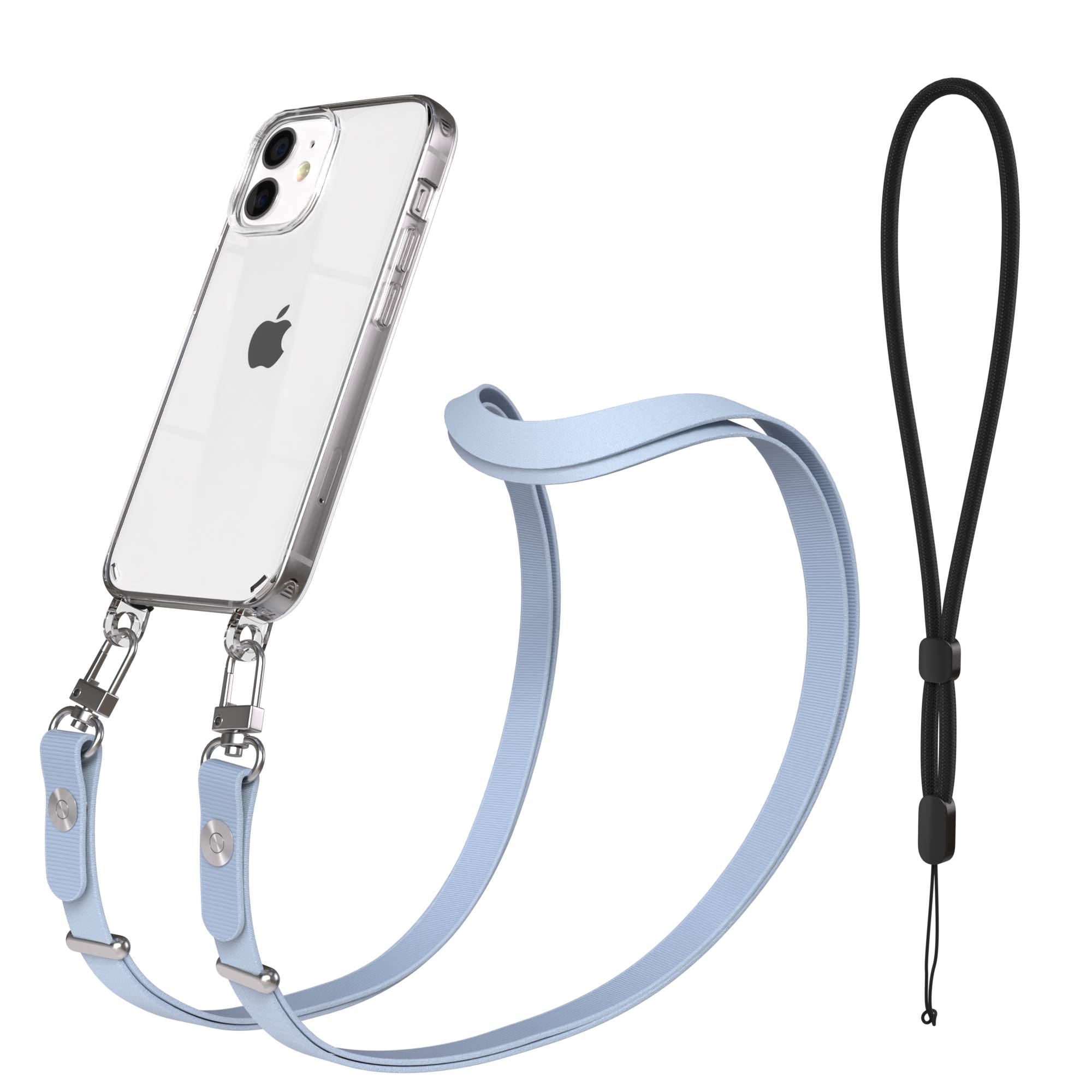 iPhone 12 Mini Schutzhülle mit magnetisch verstellbarer Crossbody Handykette zum Umhängen