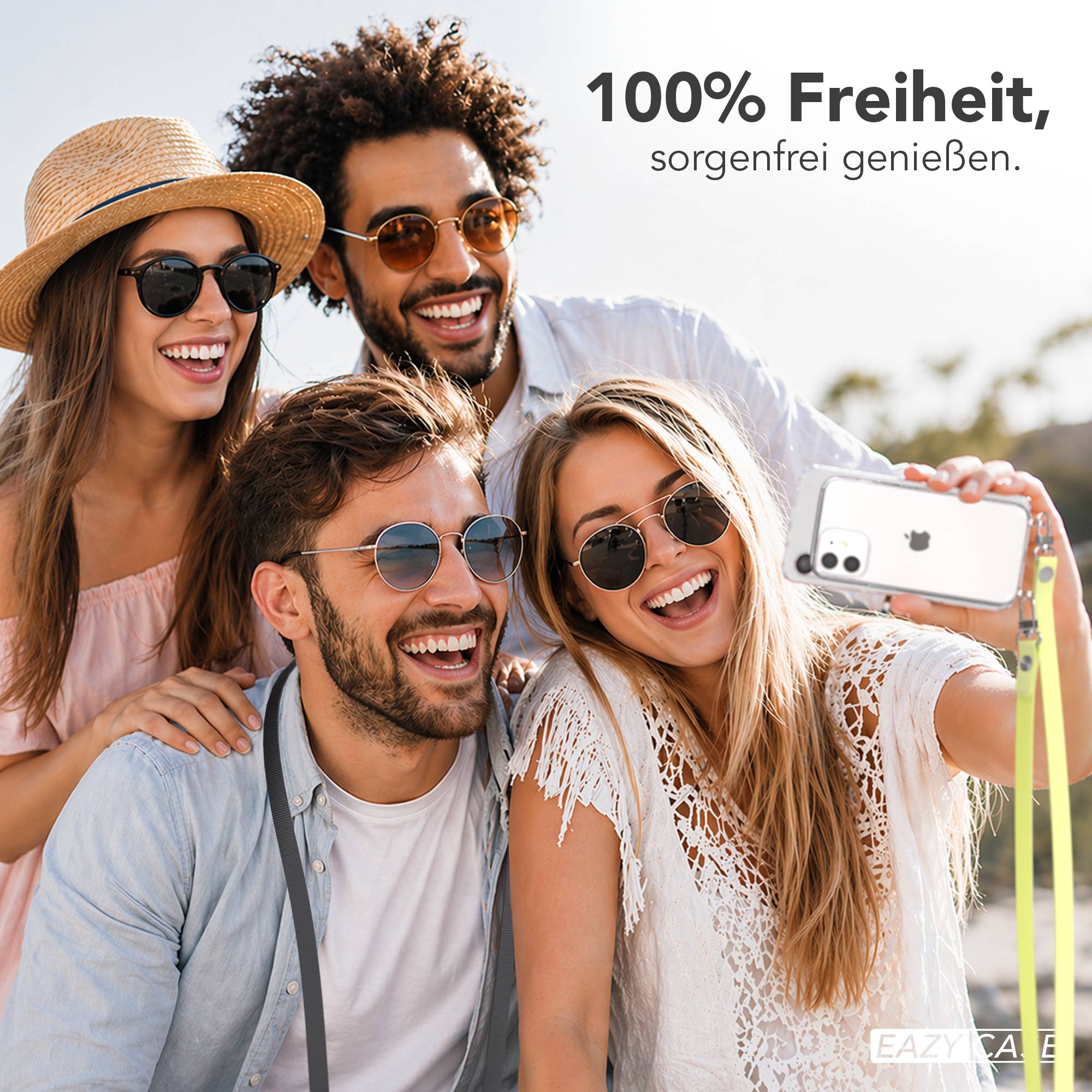 iPhone 12 Mini Schutzhülle mit magnetisch verstellbarer Crossbody Handykette zum Umhängen