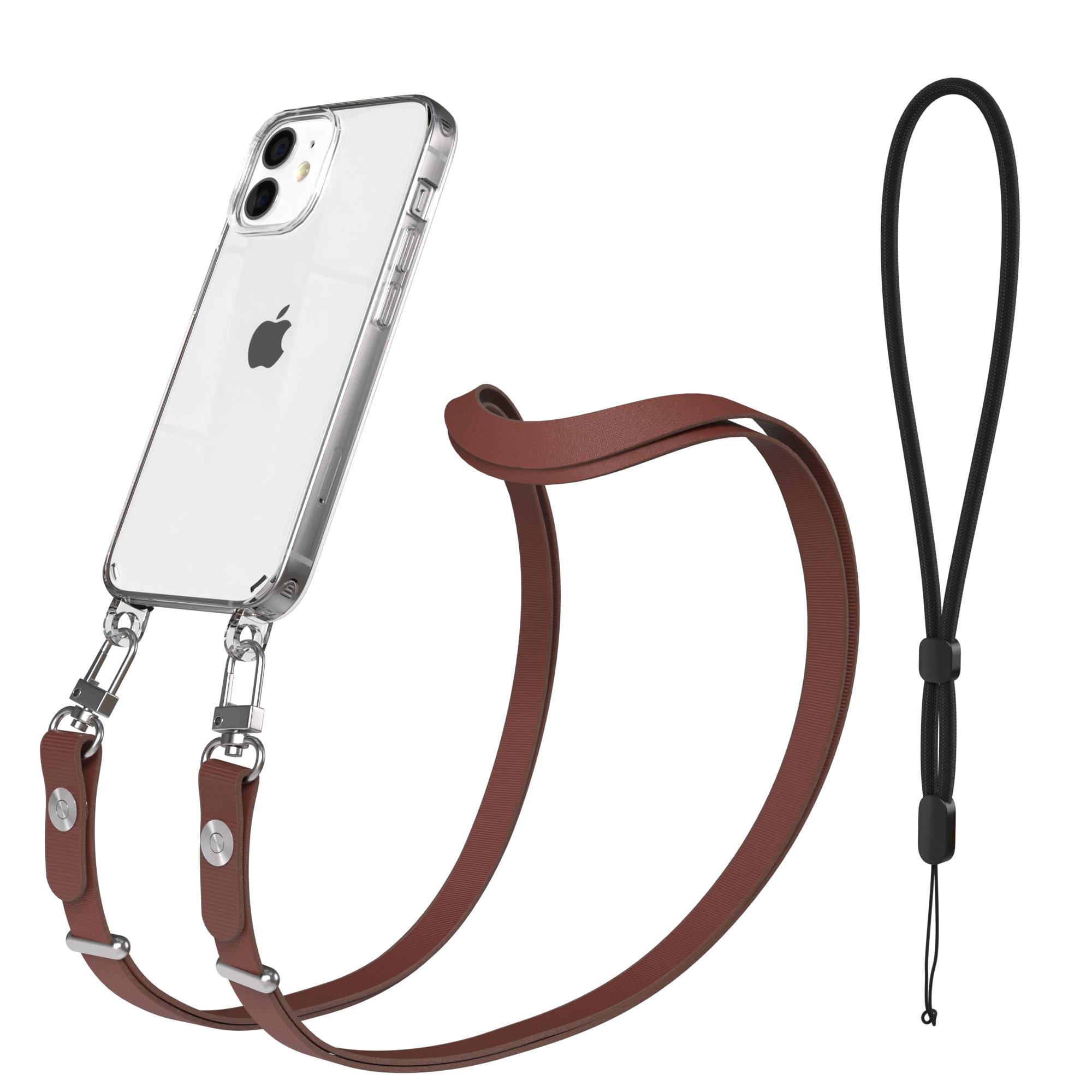 iPhone 12 Mini Schutzhülle mit magnetisch verstellbarer Crossbody Handykette zum Umhängen