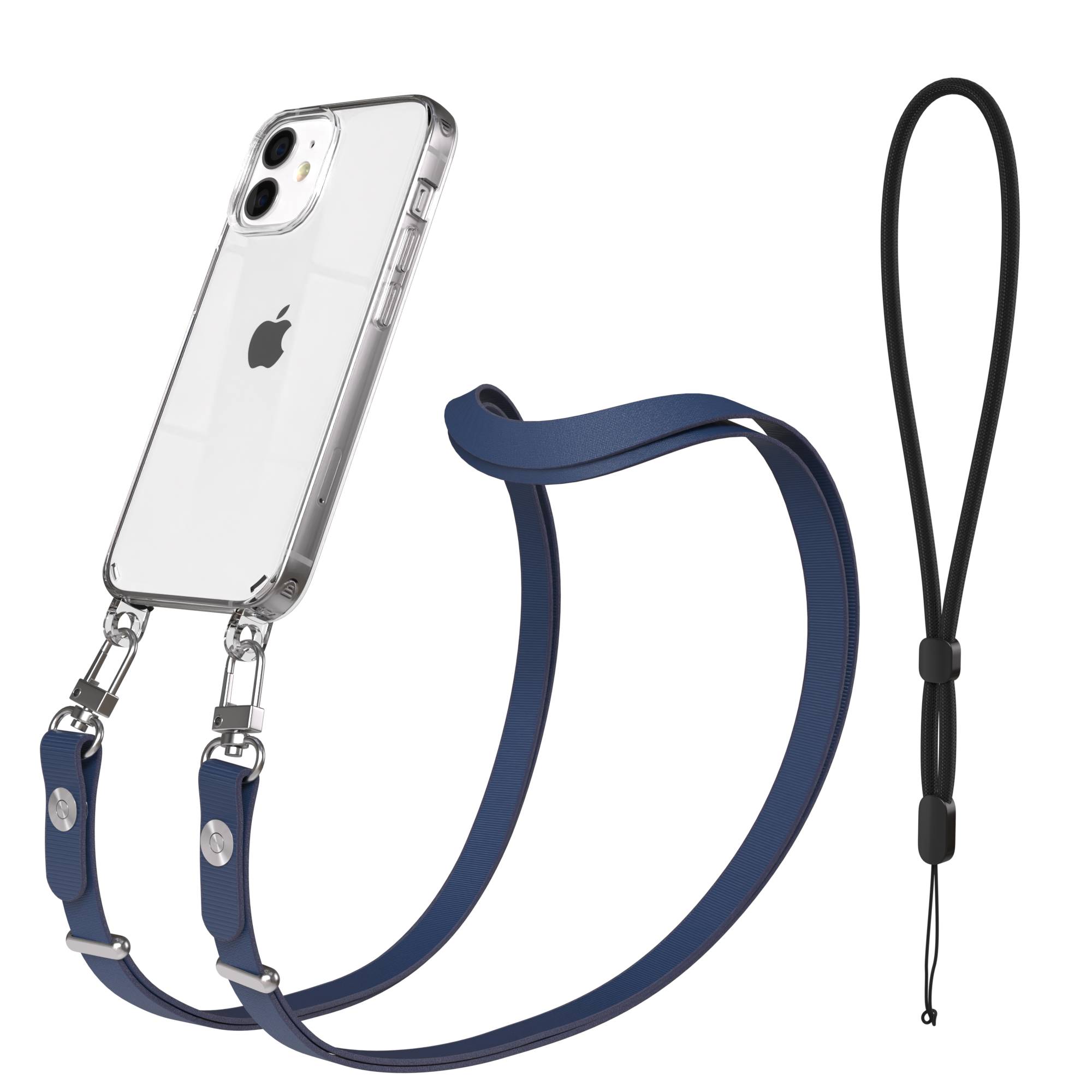 iPhone 12 Mini Schutzhülle mit magnetisch verstellbarer Crossbody Handykette zum Umhängen