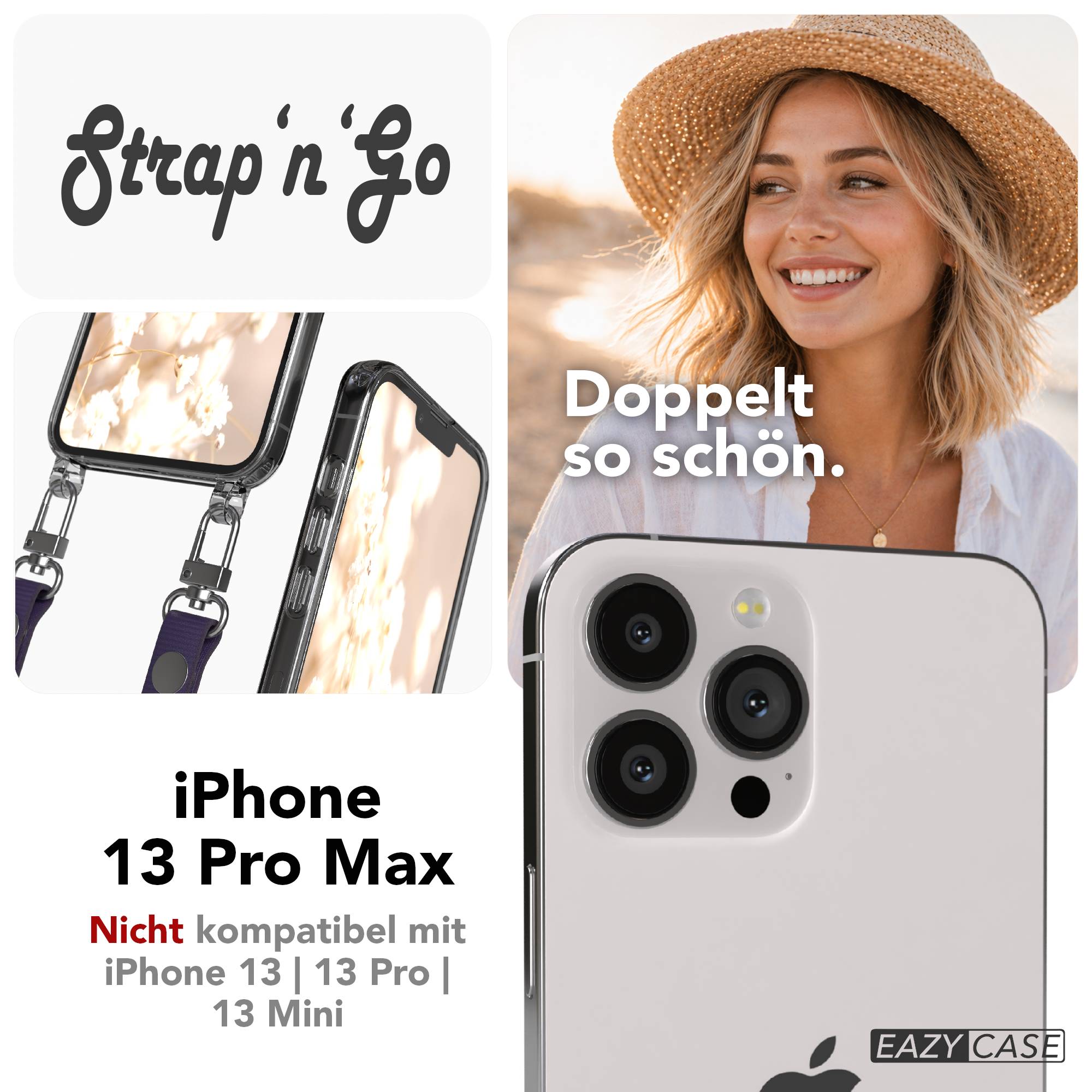 Apple iPhone 13 Pro Max Schutzhülle mit magnetischem Crossbody Umhängeband