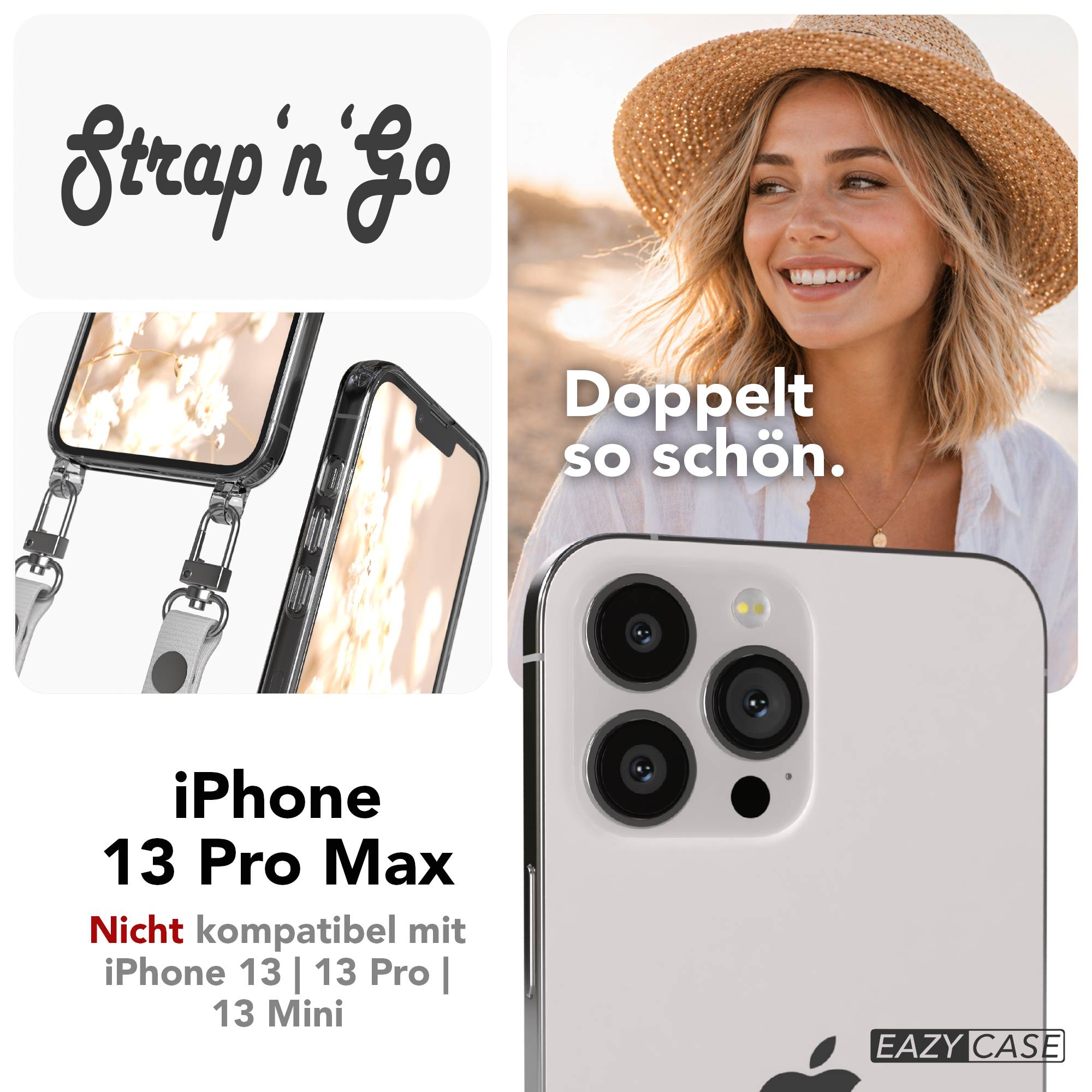 Apple iPhone 13 Pro Max Schutzhülle mit magnetischem Crossbody Umhängeband