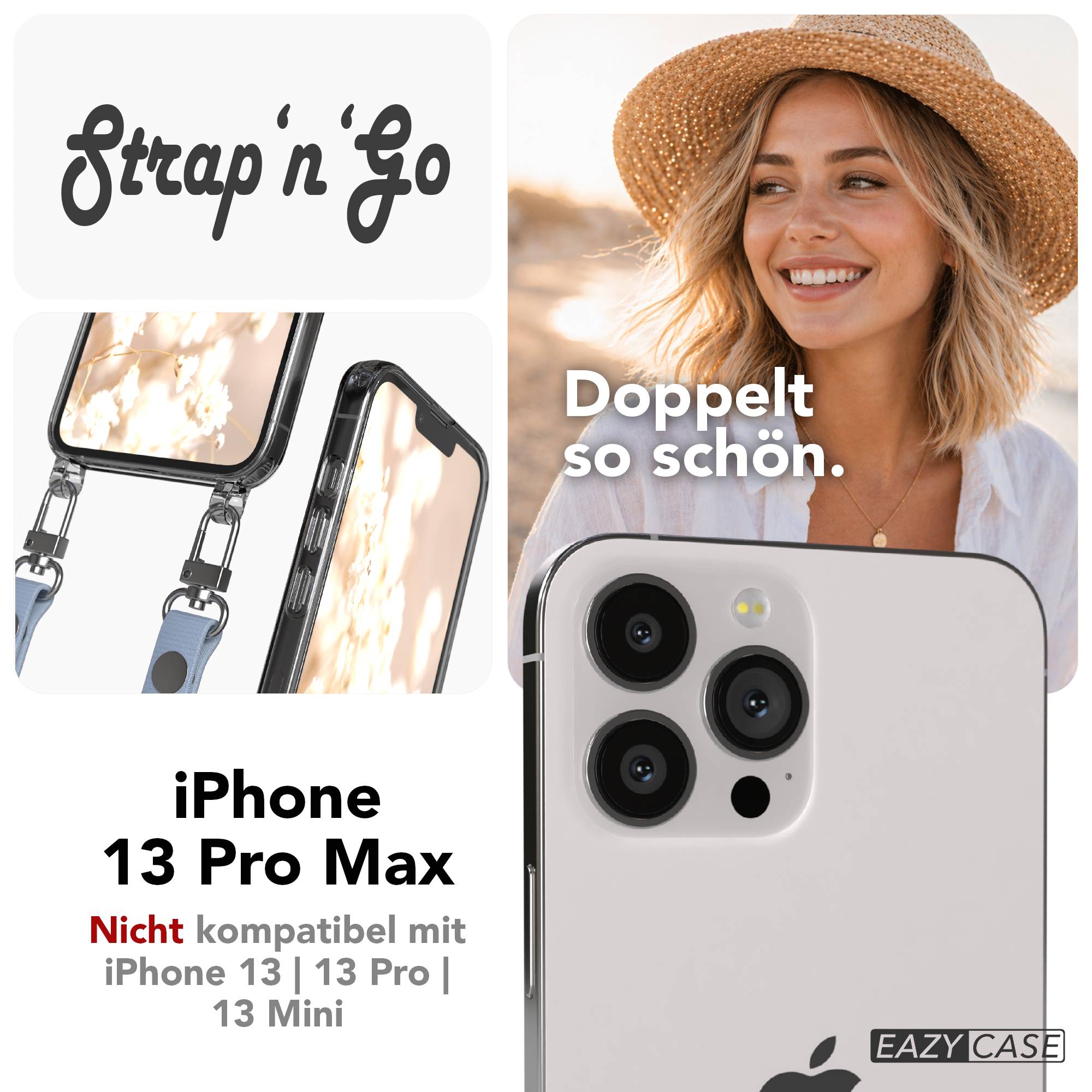 Apple iPhone 13 Pro Max Schutzhülle mit magnetischem Crossbody Umhängeband