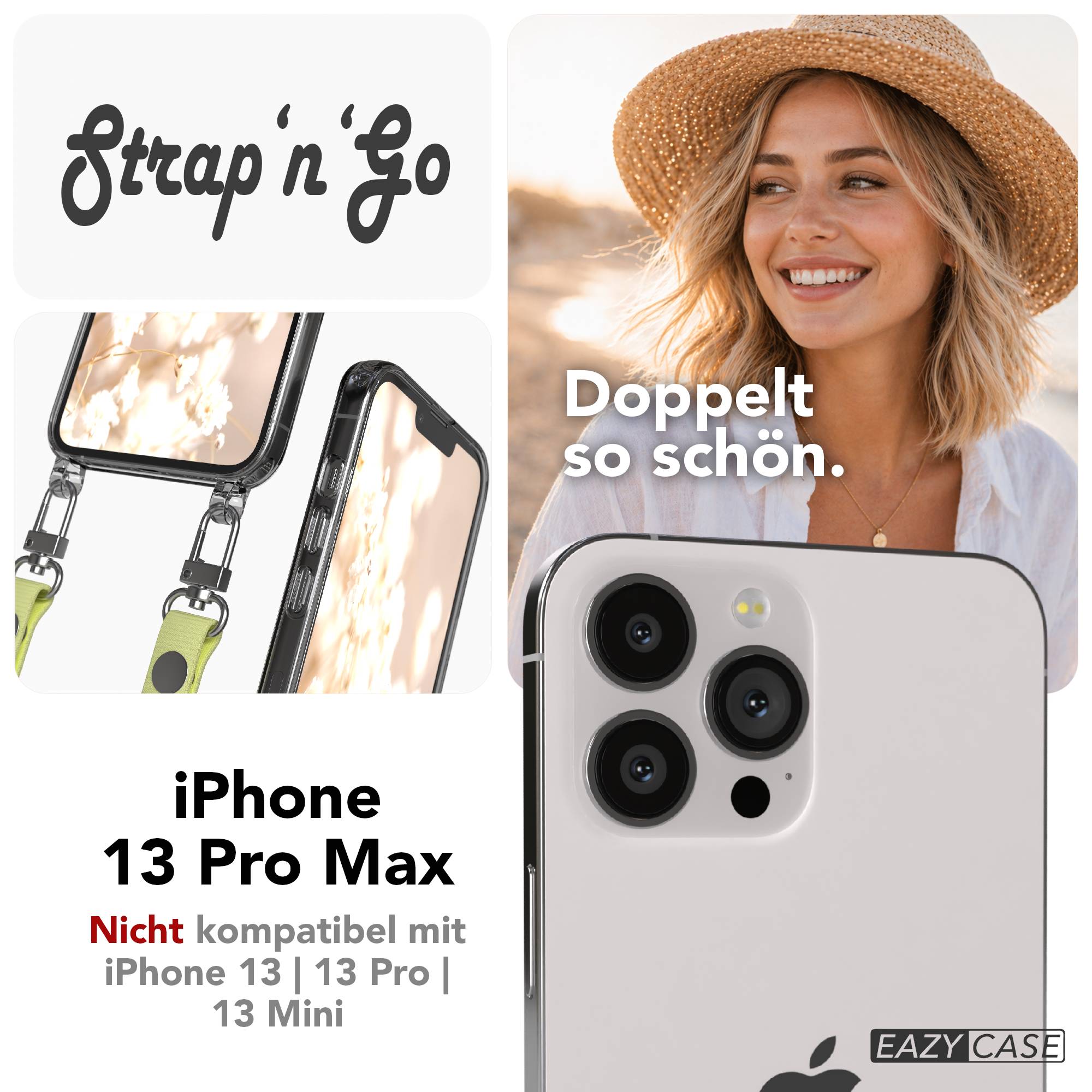 Apple iPhone 13 Pro Max Schutzhülle mit magnetischem Crossbody Umhängeband