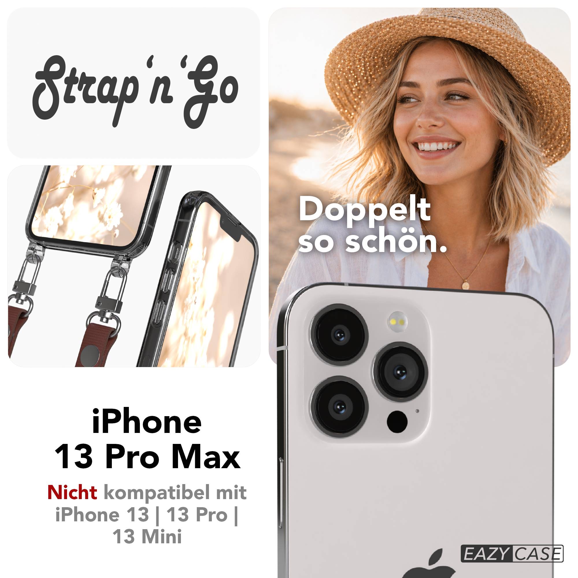 Apple iPhone 13 Pro Max Schutzhülle mit magnetischem Crossbody Umhängeband