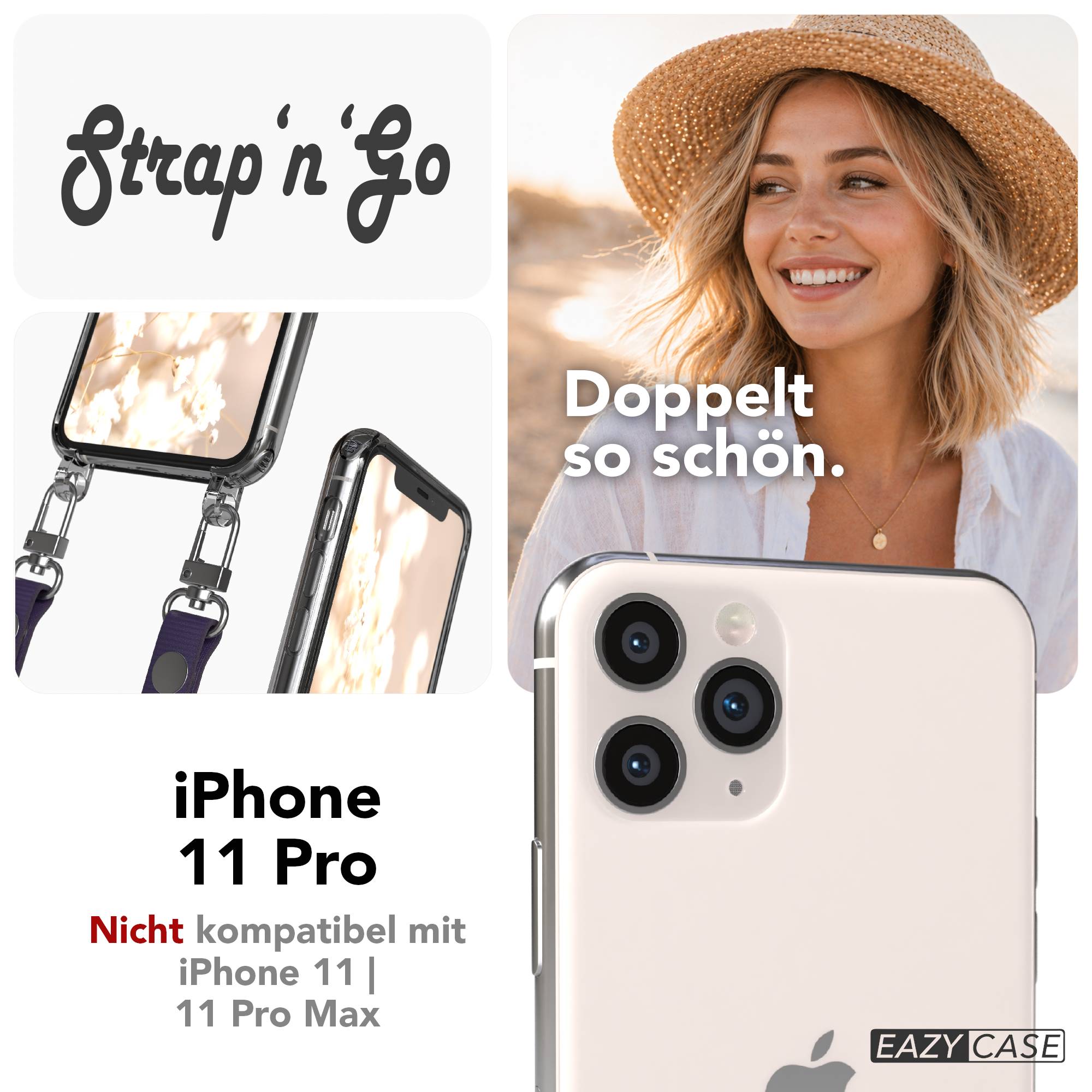 Apple iPhone 11 Pro Schutzhülle mit magnetisch verstellbarem Crossbody-Umhängeband