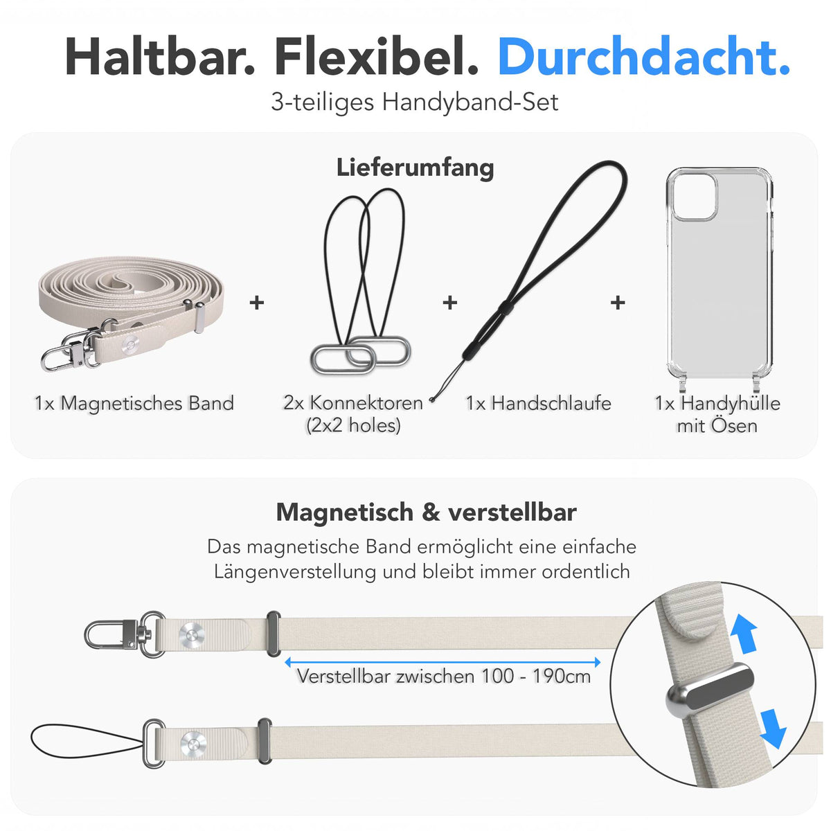 Apple iPhone 11 Pro Schutzhülle mit magnetisch verstellbarem Crossbody-Umhängeband
