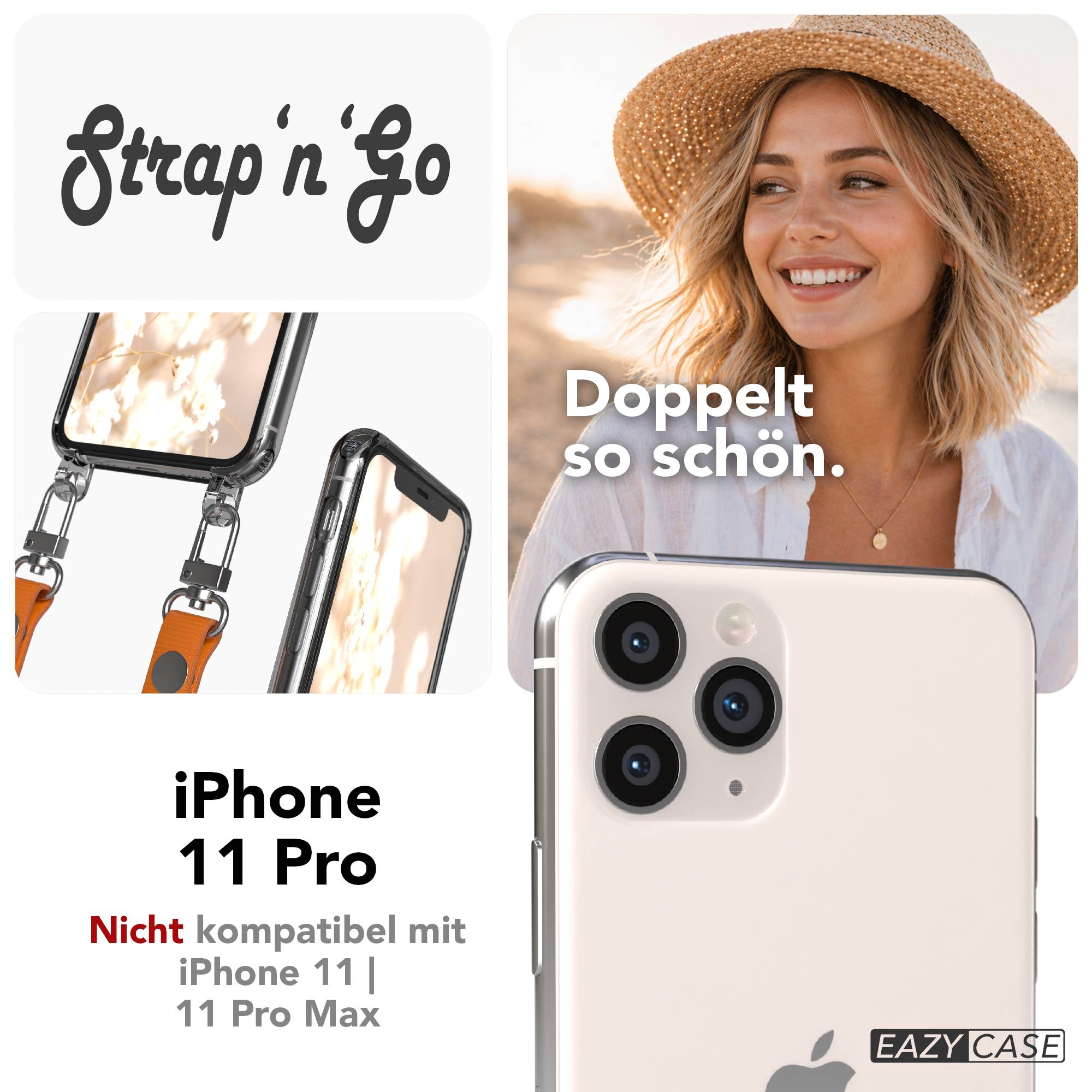 Apple iPhone 11 Pro Schutzhülle mit magnetisch verstellbarem Crossbody-Umhängeband