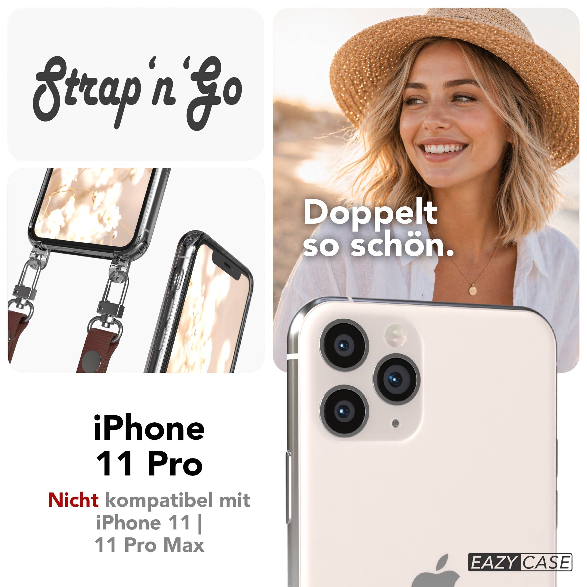 Apple iPhone 11 Pro Schutzhülle mit magnetisch verstellbarem Crossbody-Umhängeband
