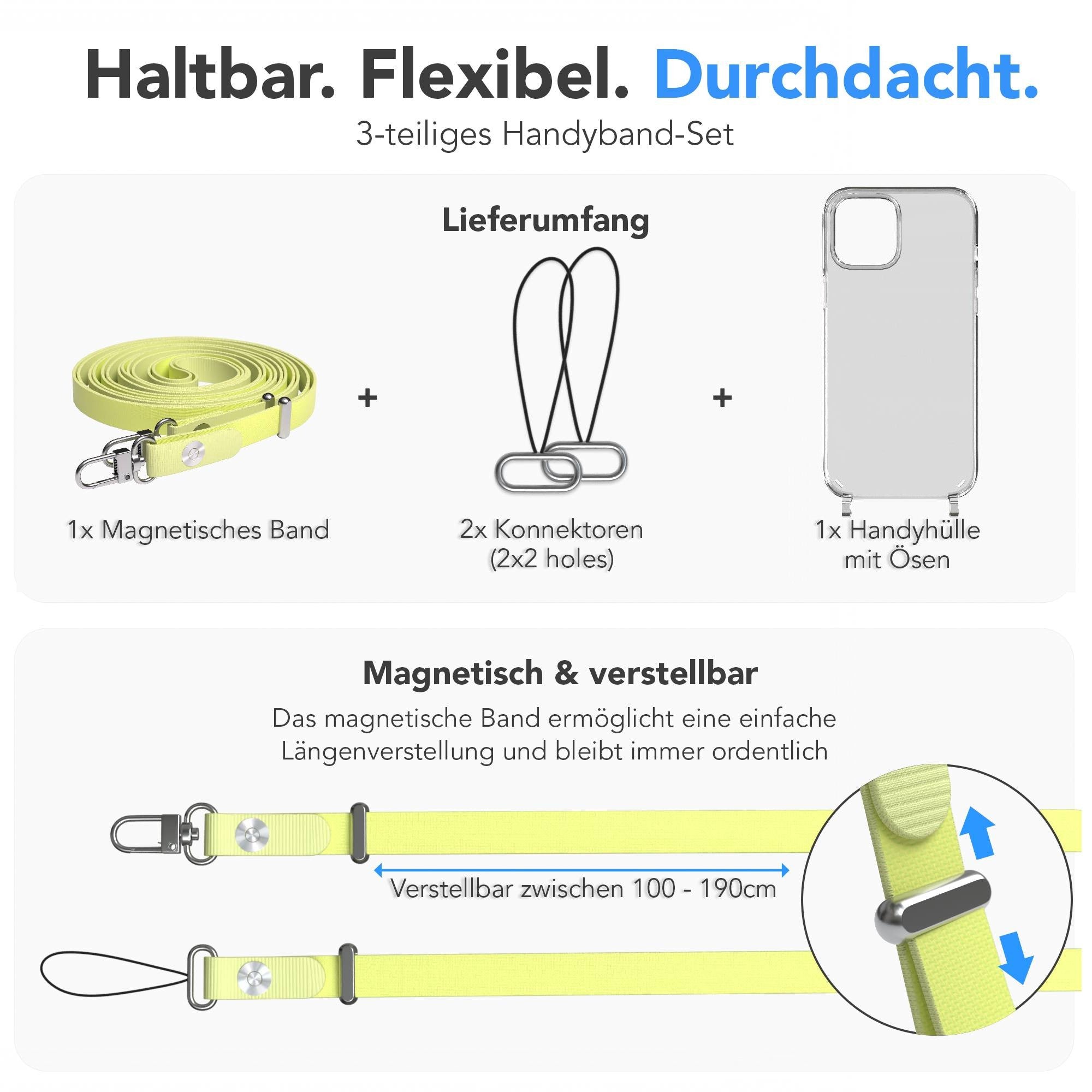 iPhone 12 Pro Max Schutzhülle mit magnetisch verstellbarem Crossbody-Umhängeband