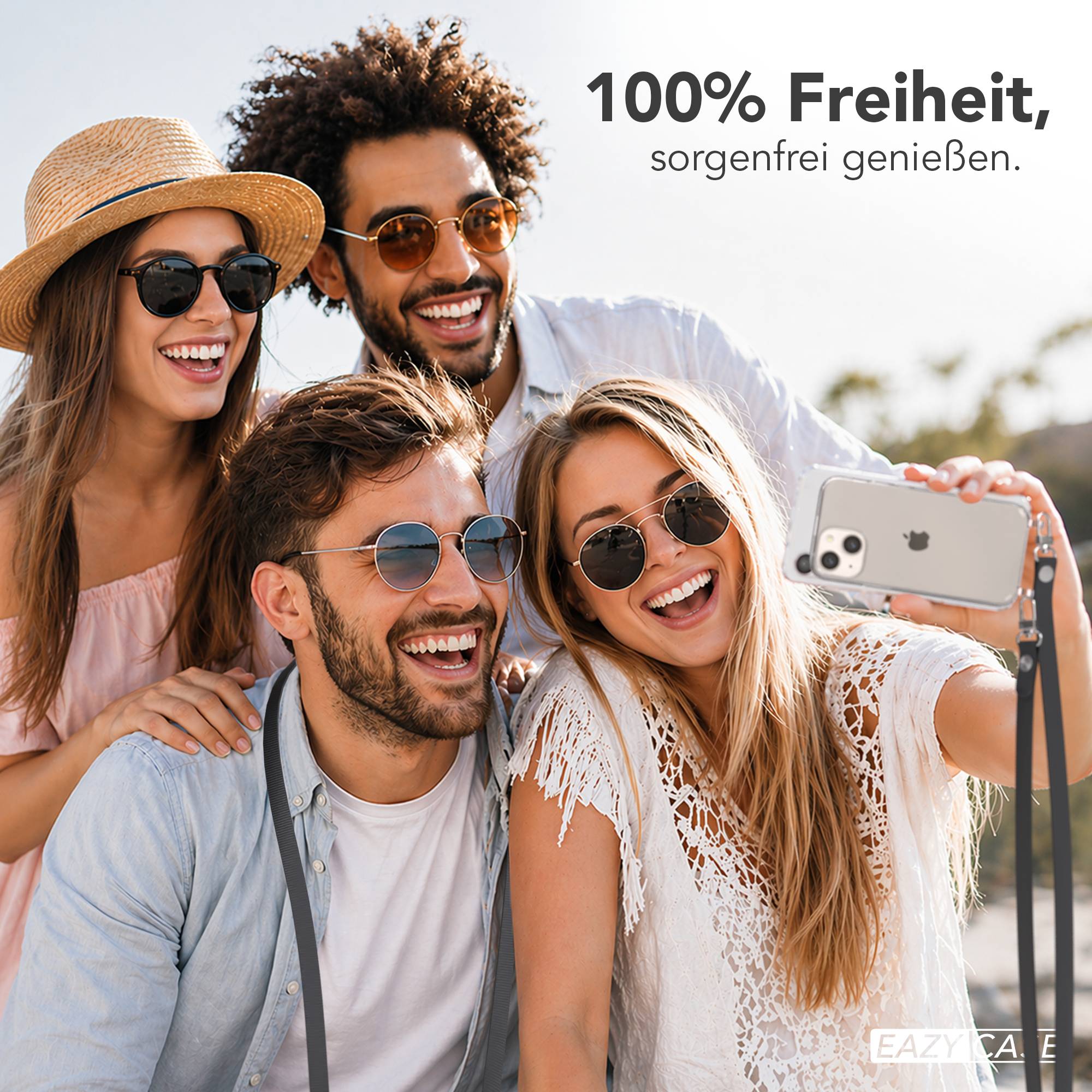 iPhone 13 Mini Schutzhülle mit magnetisch verstellbarem Crossbody Umhängeband