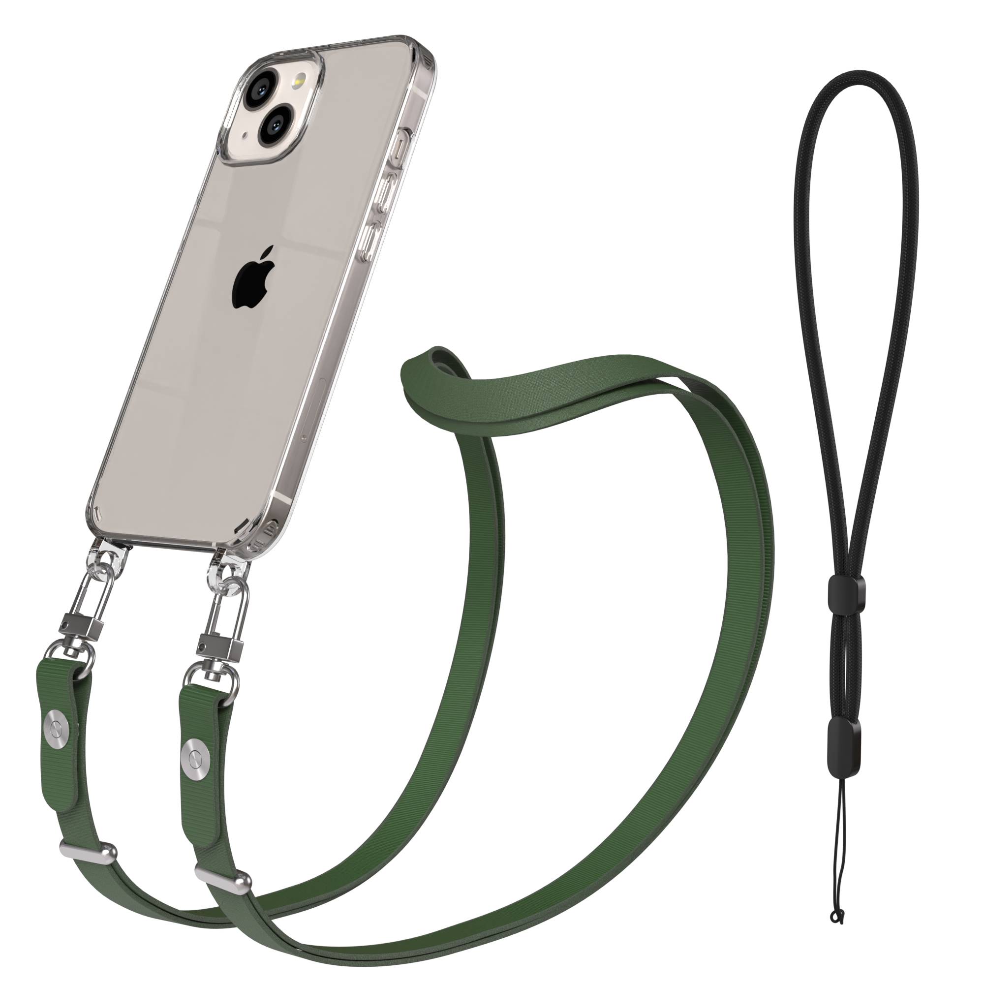 Apple iPhone 13 Schutzhülle mit magnetisch verstellbarem Crossbody-Umhängeband