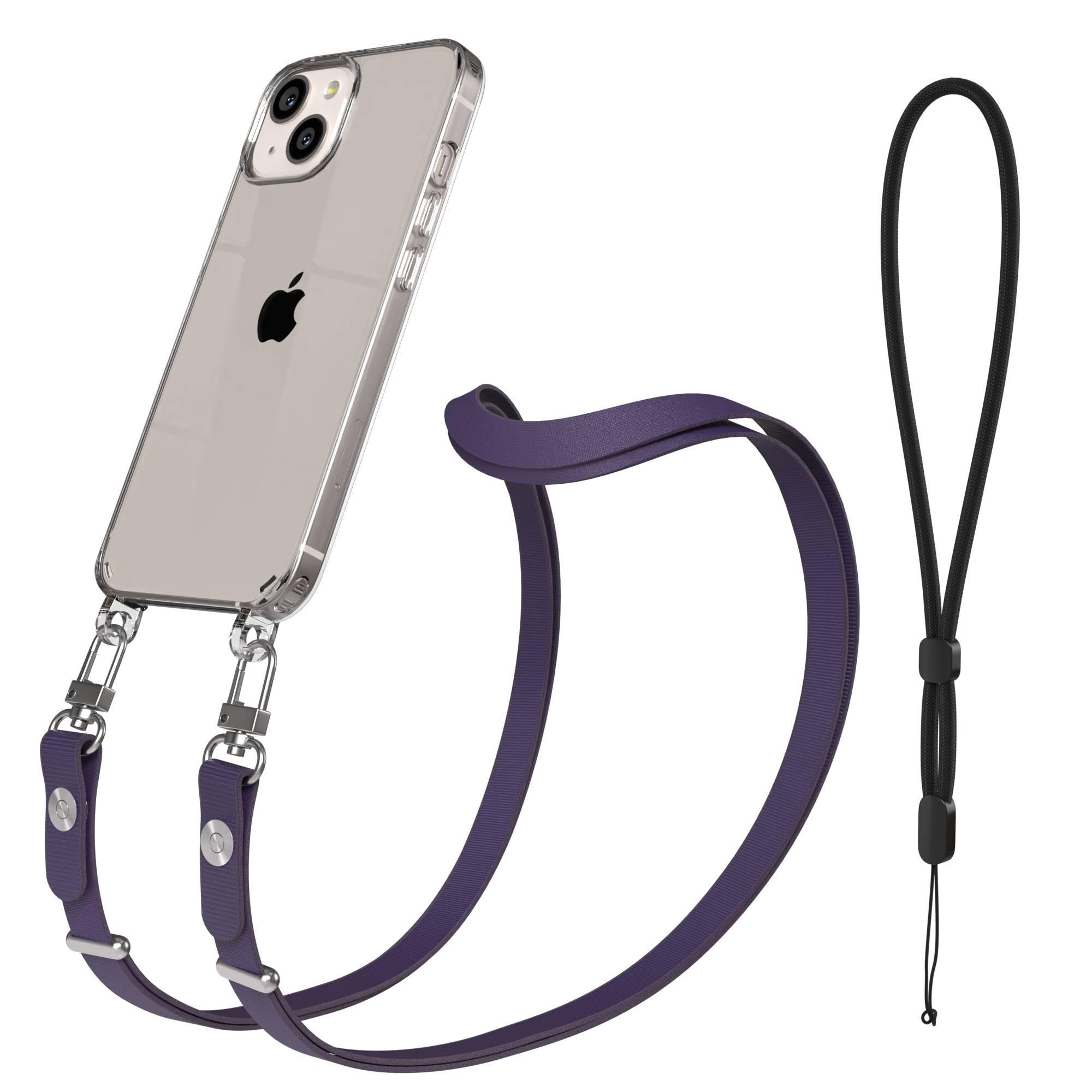 Apple iPhone 13 Schutzhülle mit magnetisch verstellbarem Crossbody-Umhängeband