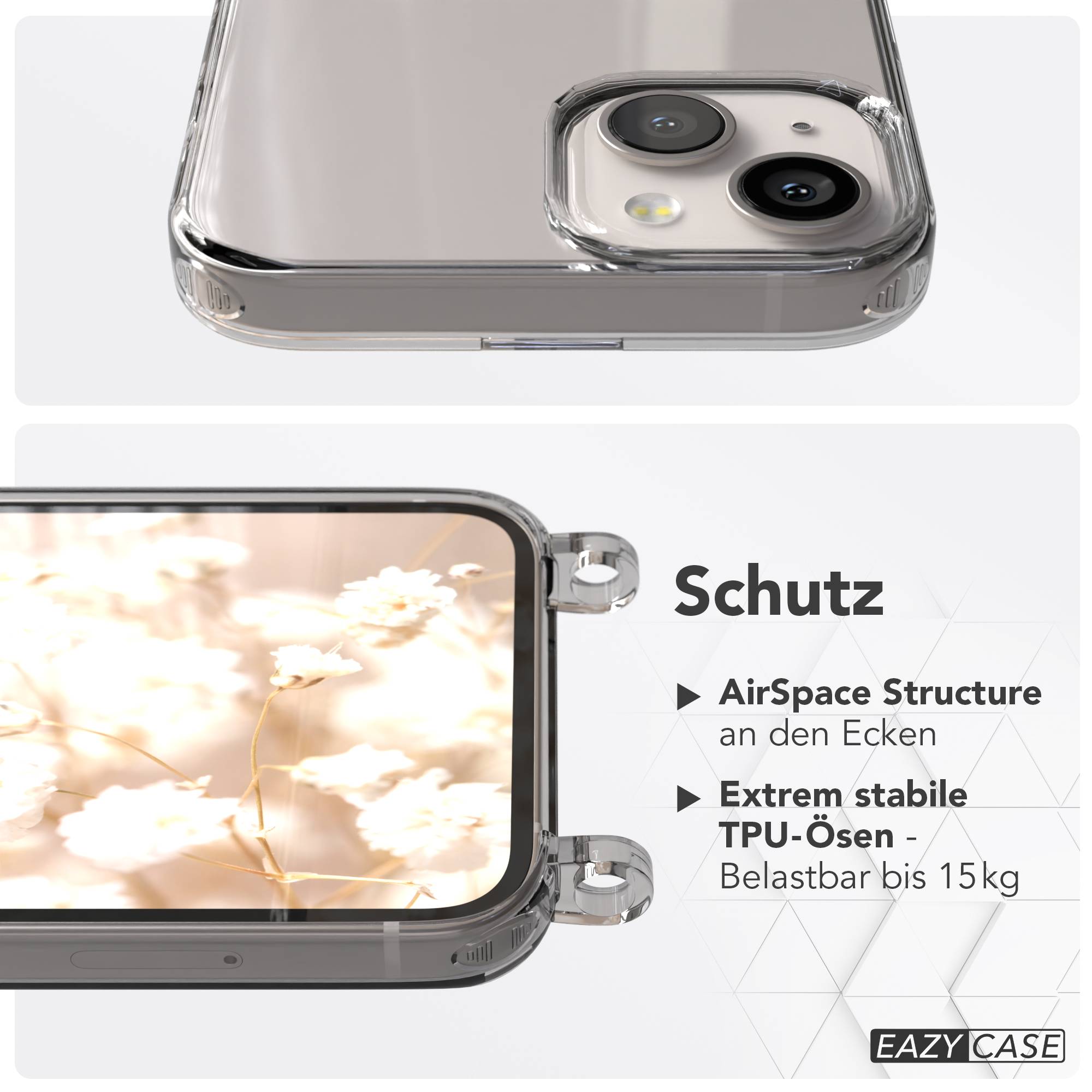 Apple iPhone 13 Schutzhülle mit magnetisch verstellbarem Crossbody-Umhängeband