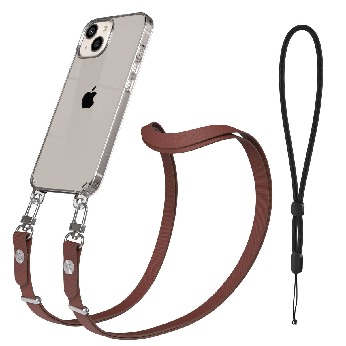 Apple iPhone 13 Schutzhülle mit magnetisch verstellbarem Crossbody-Umhängeband