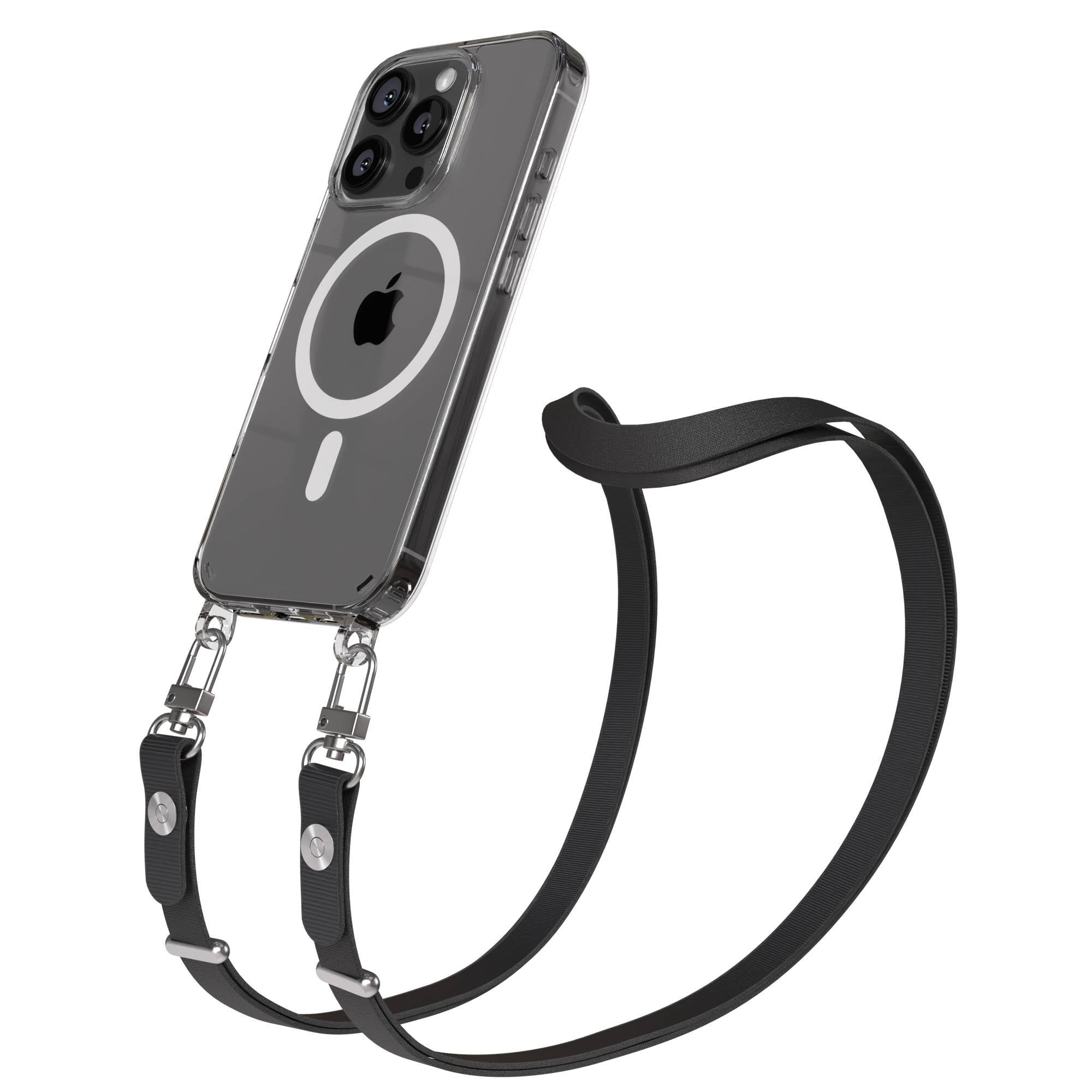 Apple iPhone 16 Pro MagSafe Hülle mit magnetischer Crossbody Handykette Set #farbe_schwarz-magsafe-funktion-mit-magsafe