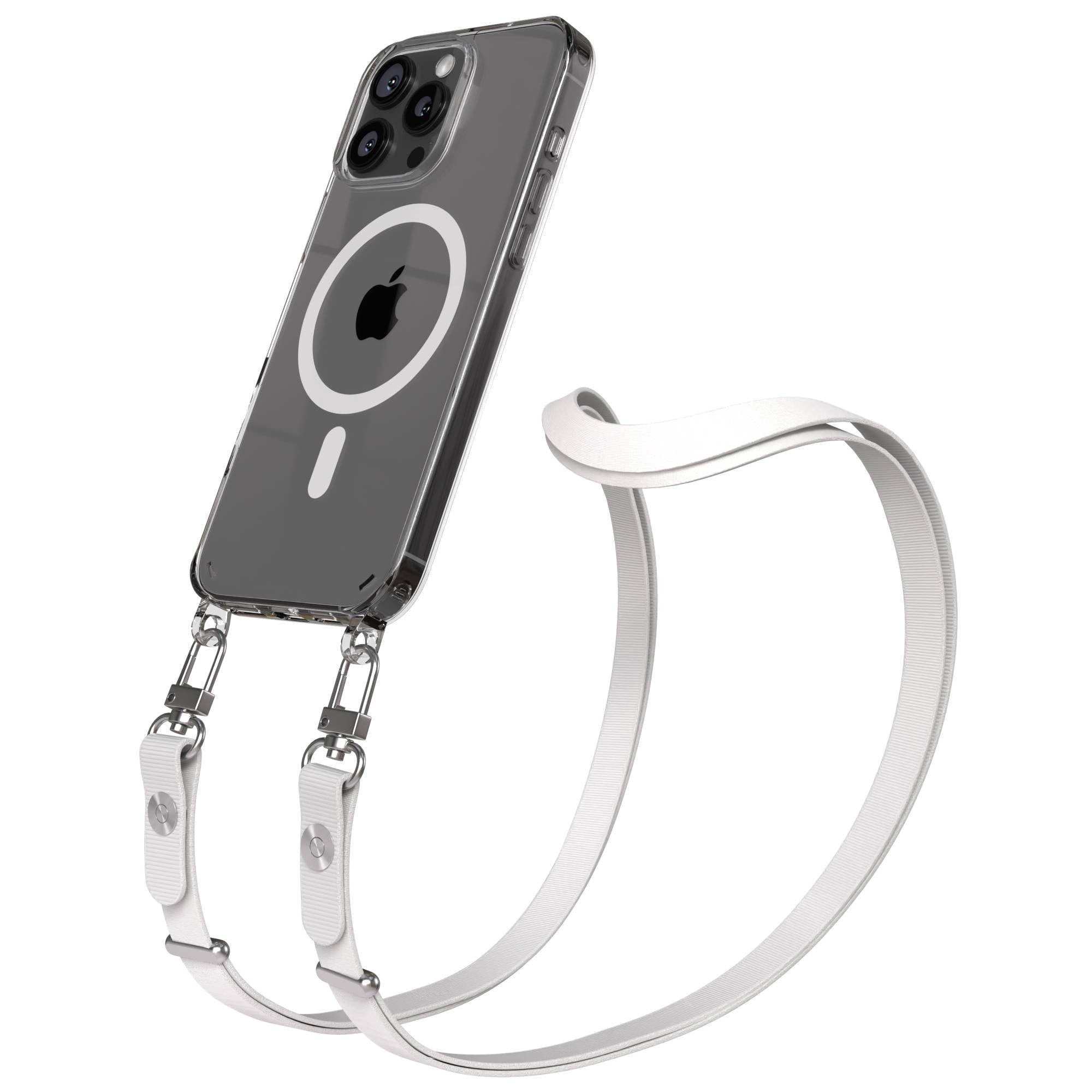 iPhone 16 Pro Max MagSafe Hülle mit magnetischem Crossbody-Umhängeband #farbe_grau-magsafe-funktion-mit-magsafe