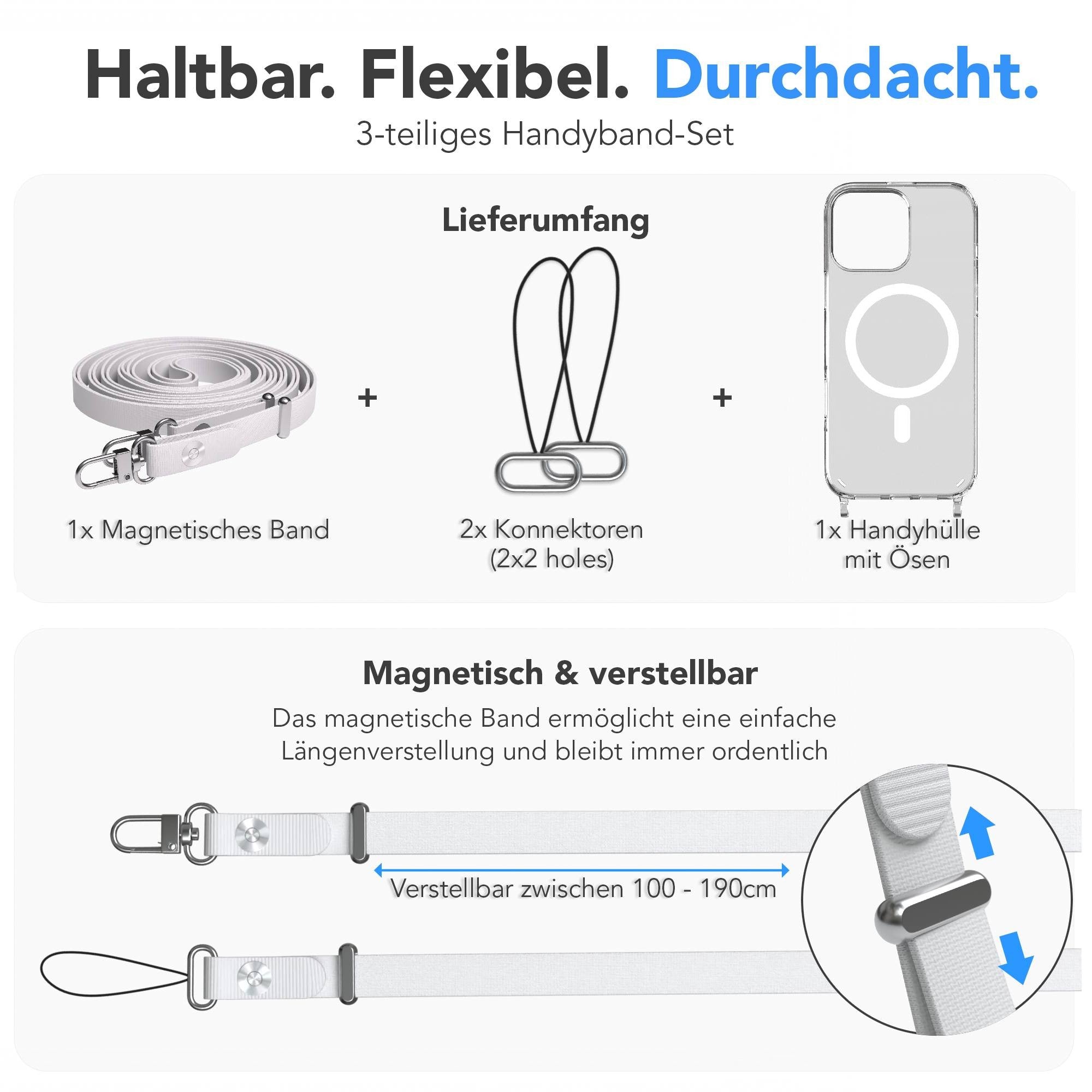 iPhone 16 Pro Max MagSafe Hülle mit magnetischem Crossbody-Umhängeband #farbe_grau-magsafe-funktion-mit-magsafe