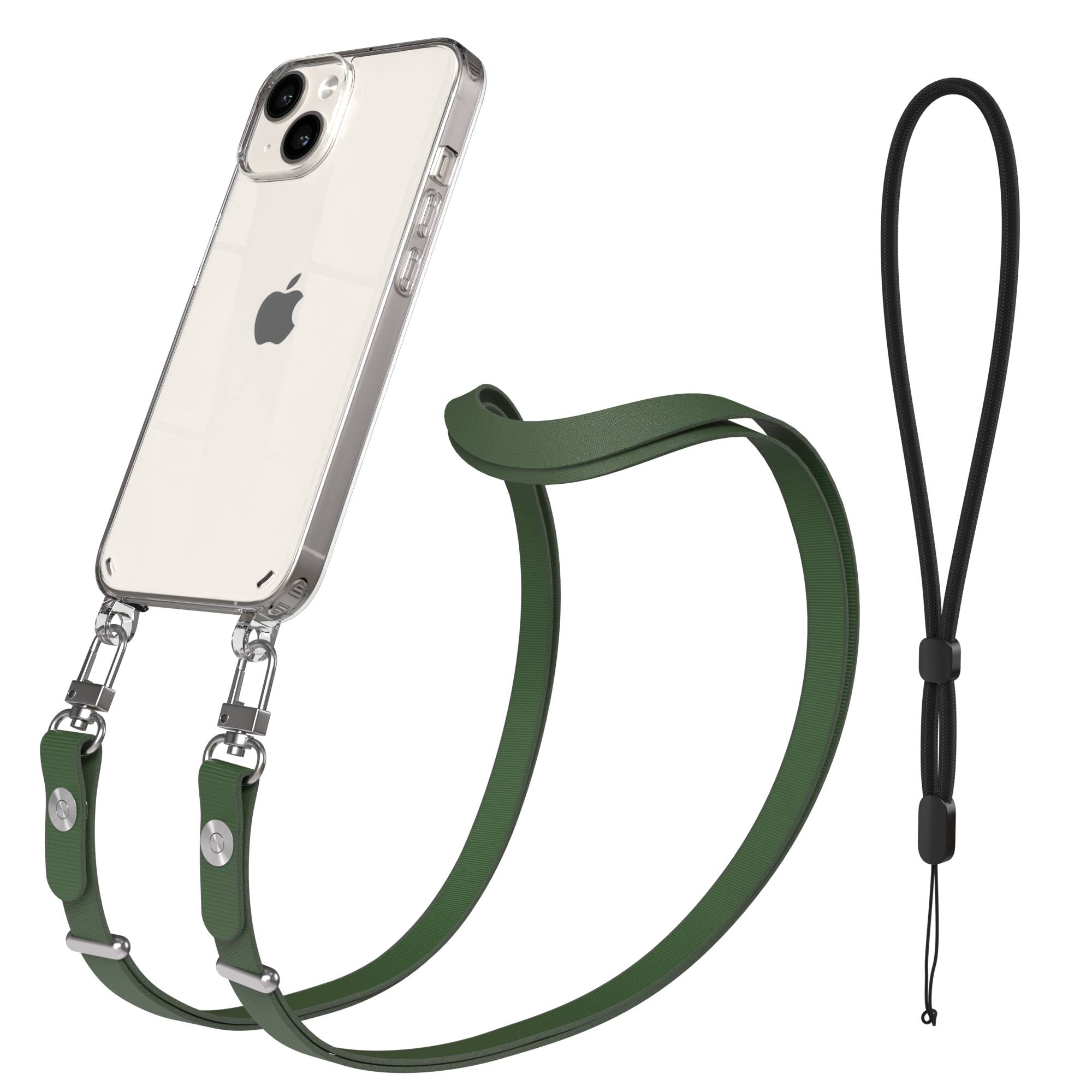 Apple iPhone 14 Schutzhülle mit magnetisch verstellbarem Crossbody Umhängeband