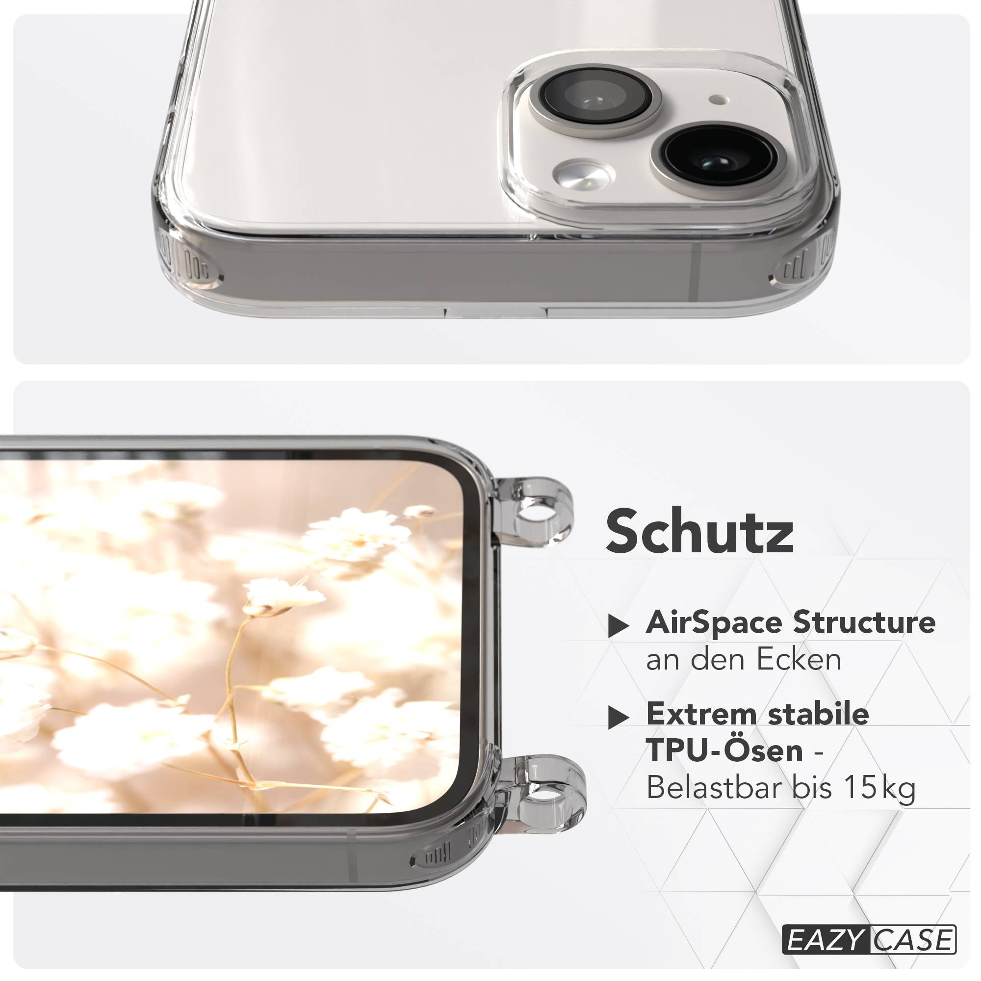 Apple iPhone 14 Schutzhülle mit magnetisch verstellbarem Crossbody Umhängeband