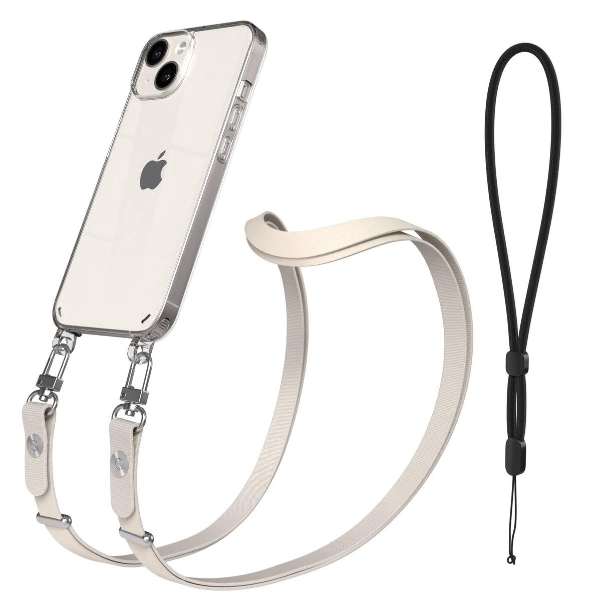Apple iPhone 14 Schutzhülle mit magnetisch verstellbarem Crossbody Umhängeband