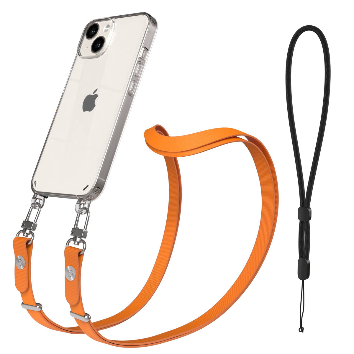 Apple iPhone 14 Schutzhülle mit magnetisch verstellbarem Crossbody Umhängeband