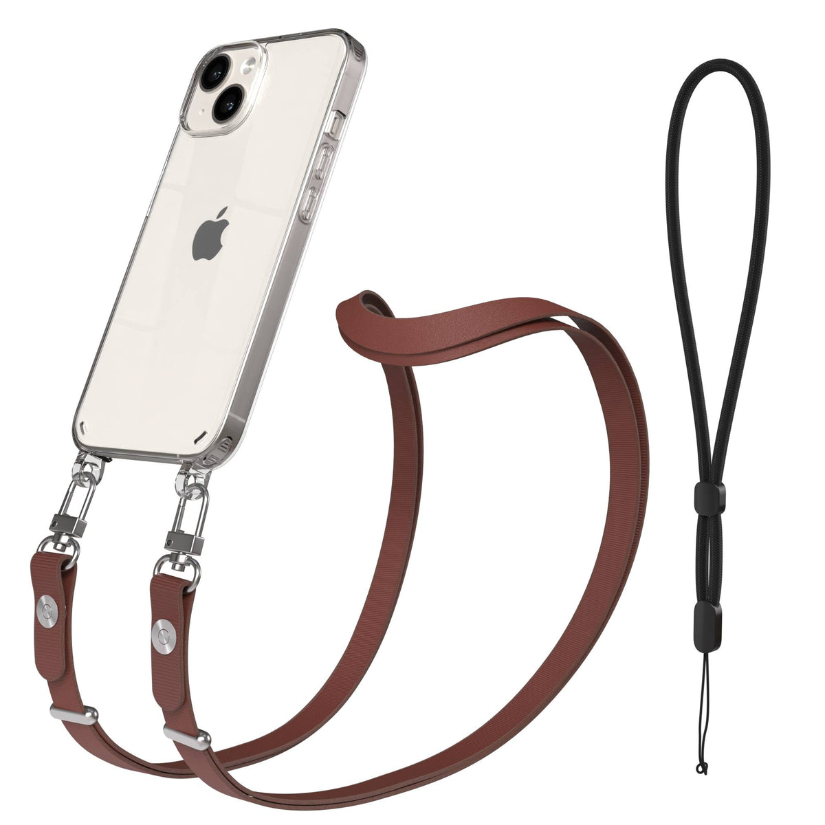 Apple iPhone 14 Schutzhülle mit magnetisch verstellbarem Crossbody Umhängeband