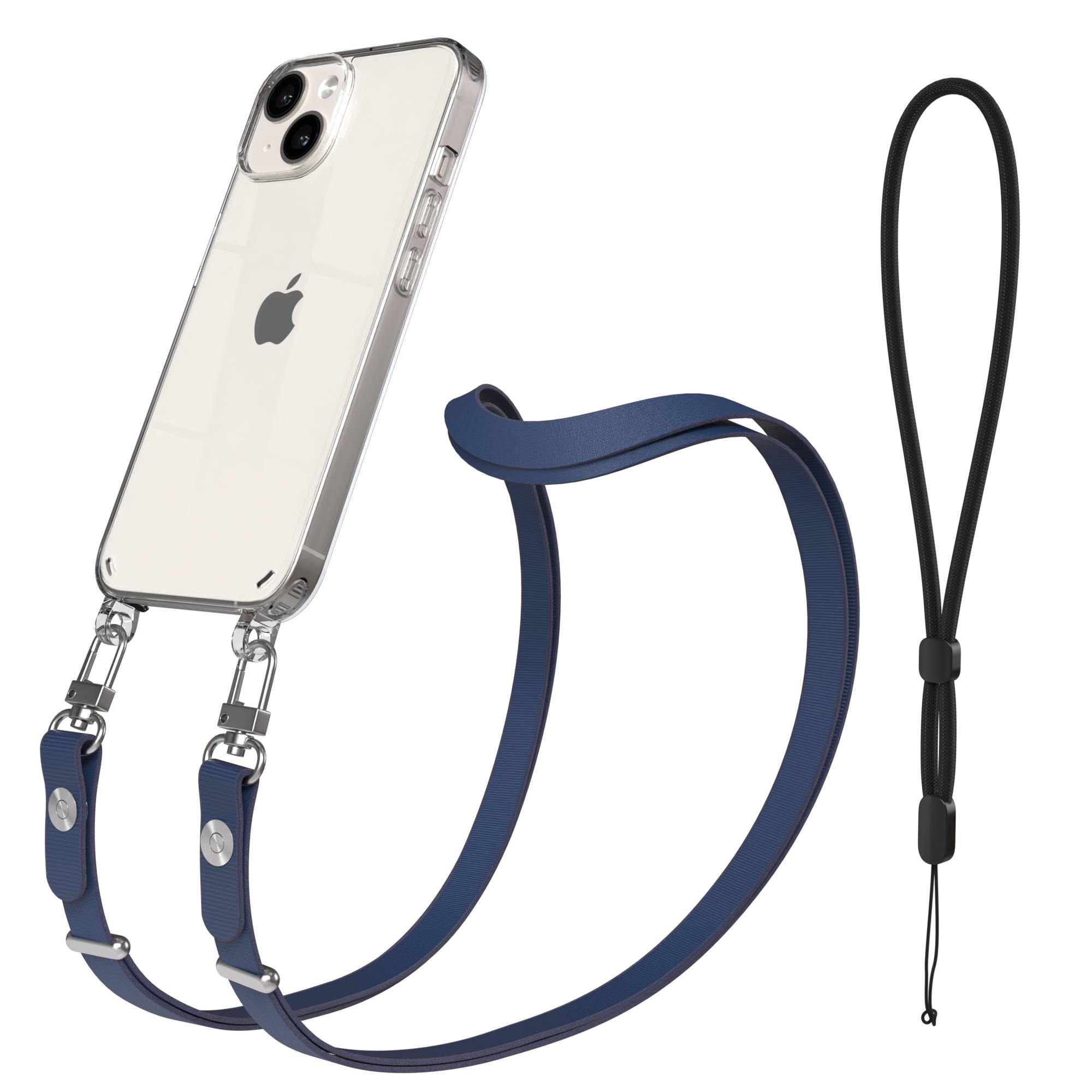 Apple iPhone 14 Schutzhülle mit magnetisch verstellbarem Crossbody Umhängeband