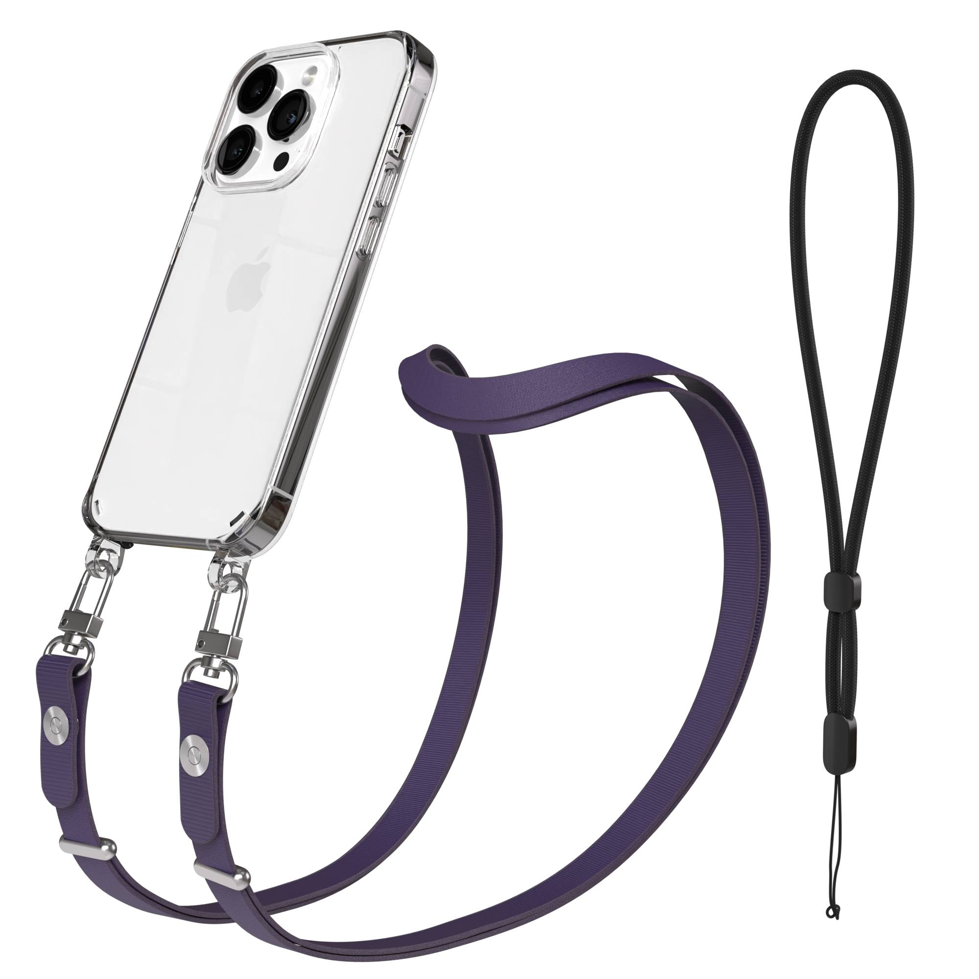 Apple iPhone 14 Pro Schutzhülle mit magnetisch verstellbarem Crossbody-Umhängeband